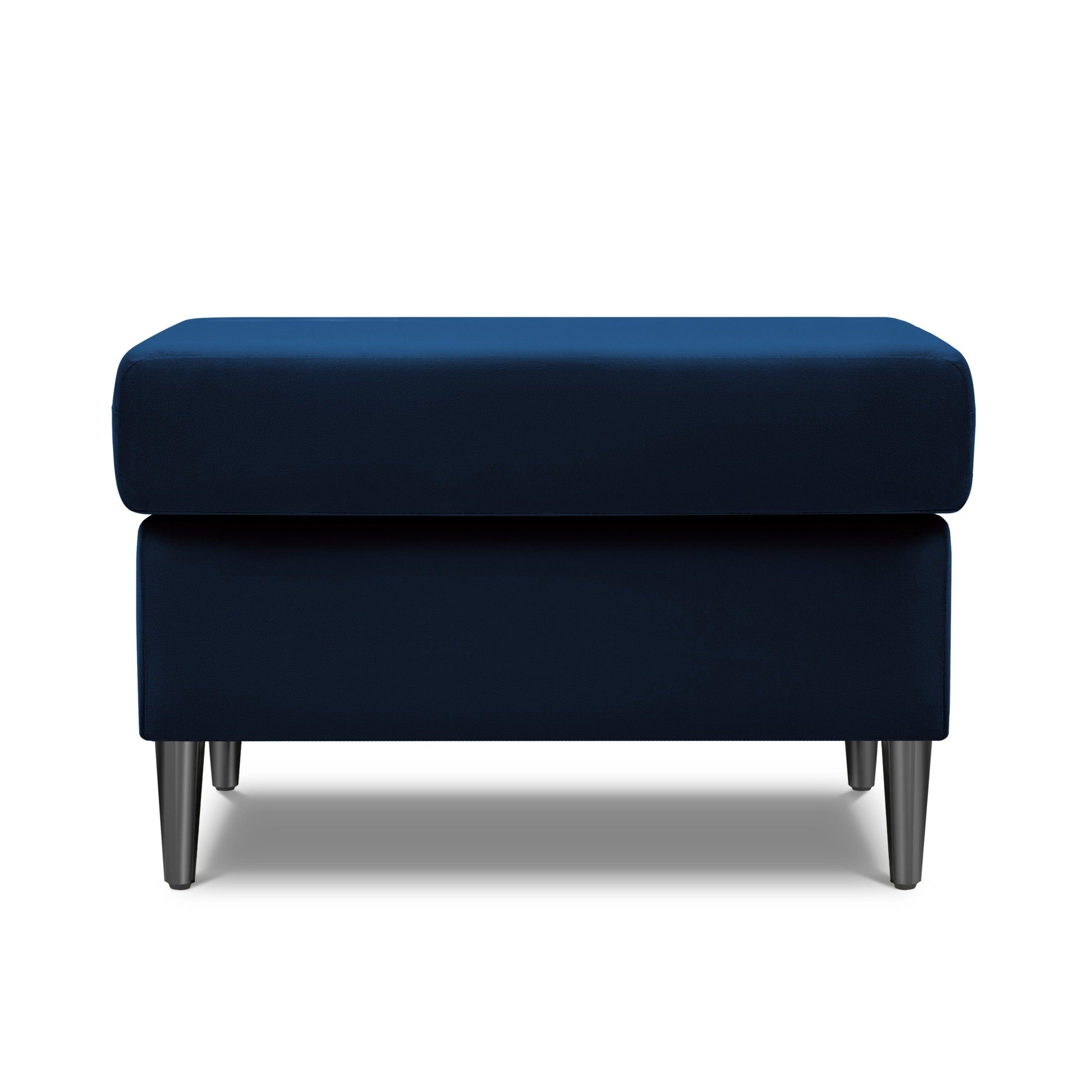 Pouffe velvet KYOTO blue with black base - Eye on Design