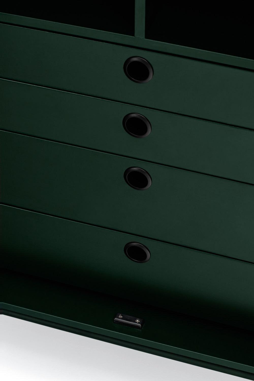 PUNTO high chest of drawers dark green - Eye on Design