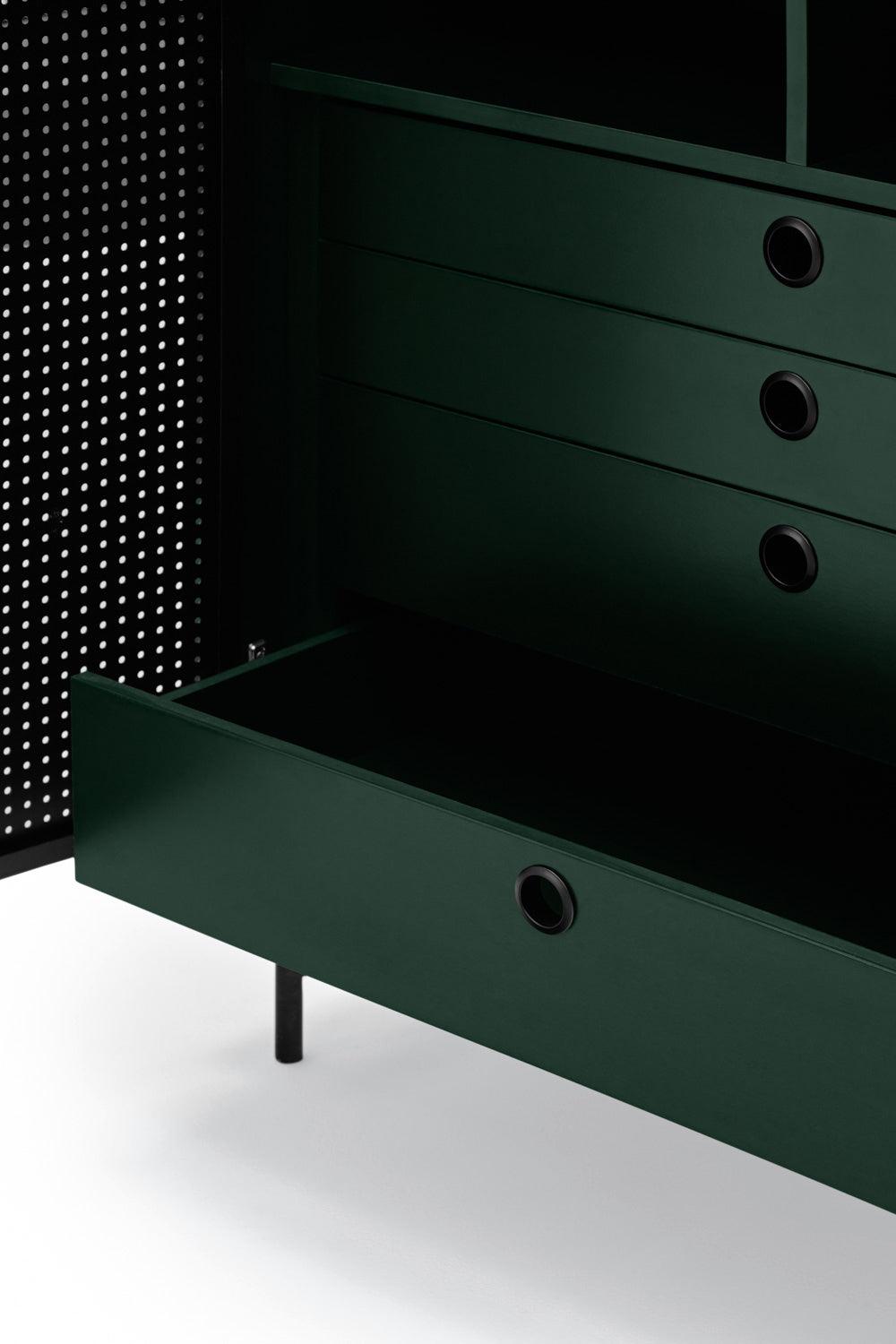 PUNTO high chest of drawers dark green - Eye on Design