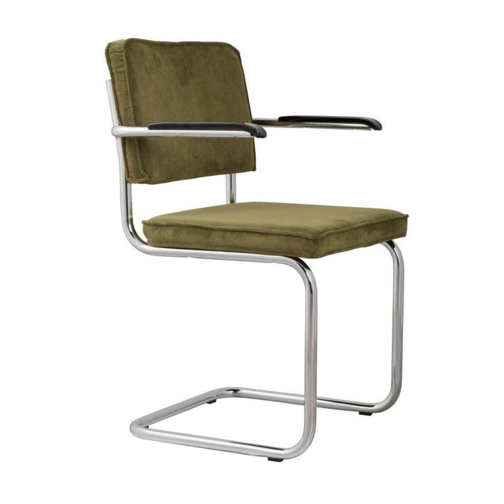 RIDGE RIB chair with armrests green - Eye on Design