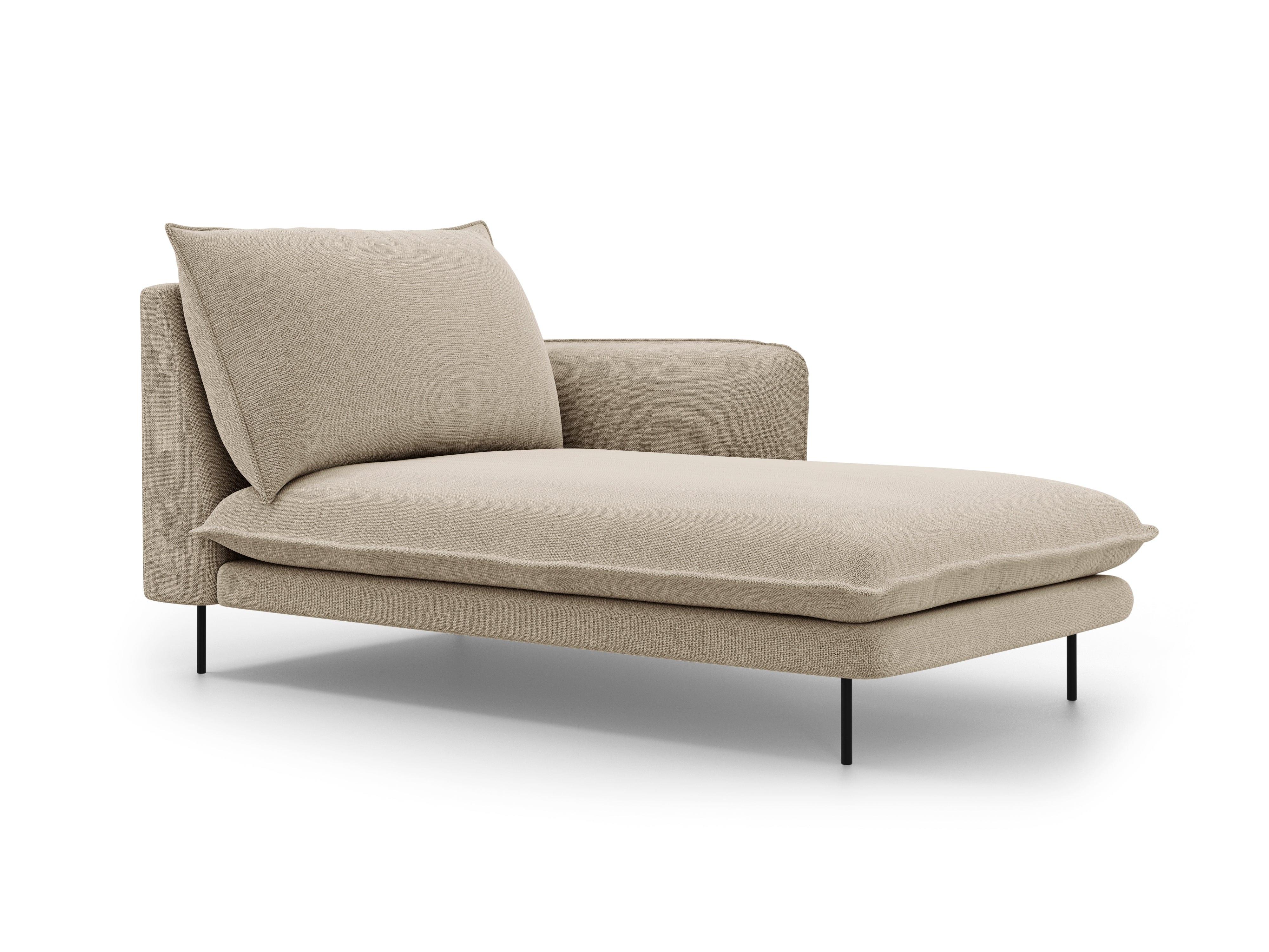 Right side chaise longue VIENNA beige with black base - Eye on Design