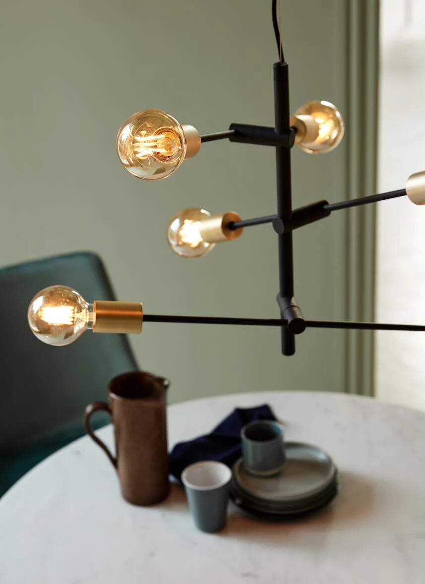 JOSEFINE pendant lamp in black with gold details