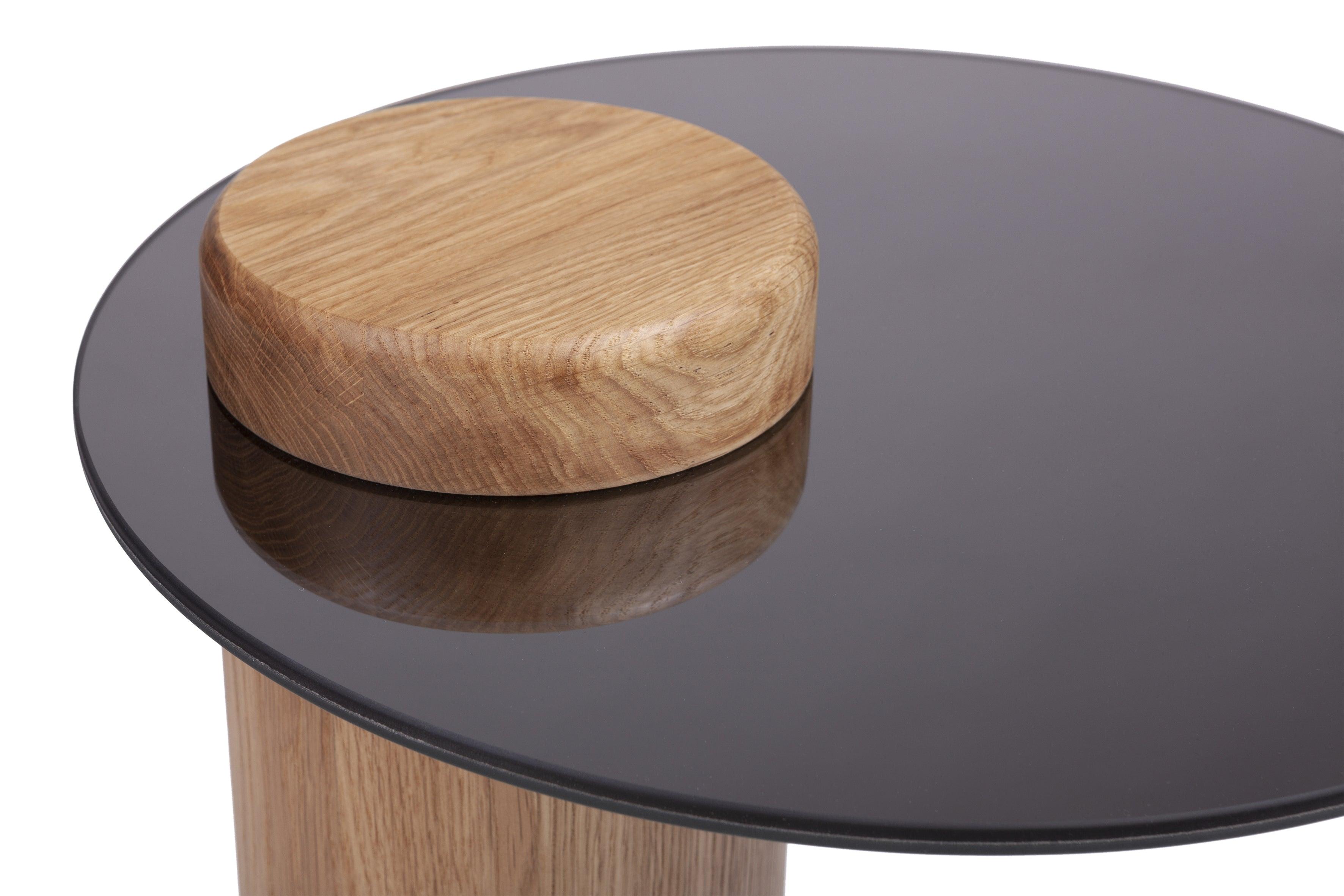 SKIEN table #1 natural oak with mirror top - Eye on Design