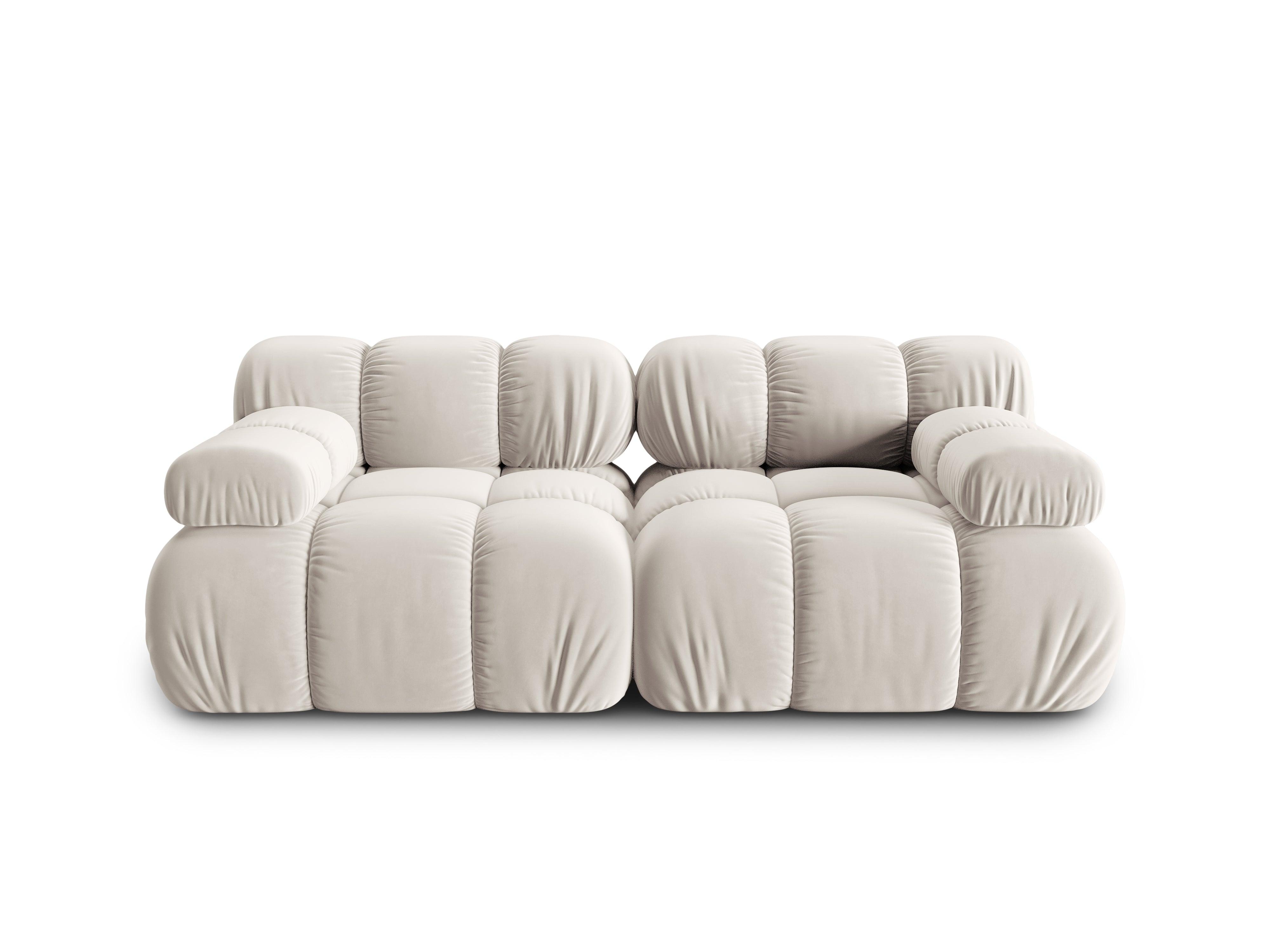 Sofa aksamitna 2-osobowa TROPEA jasnobeżowy Milo Casa    Eye on Design