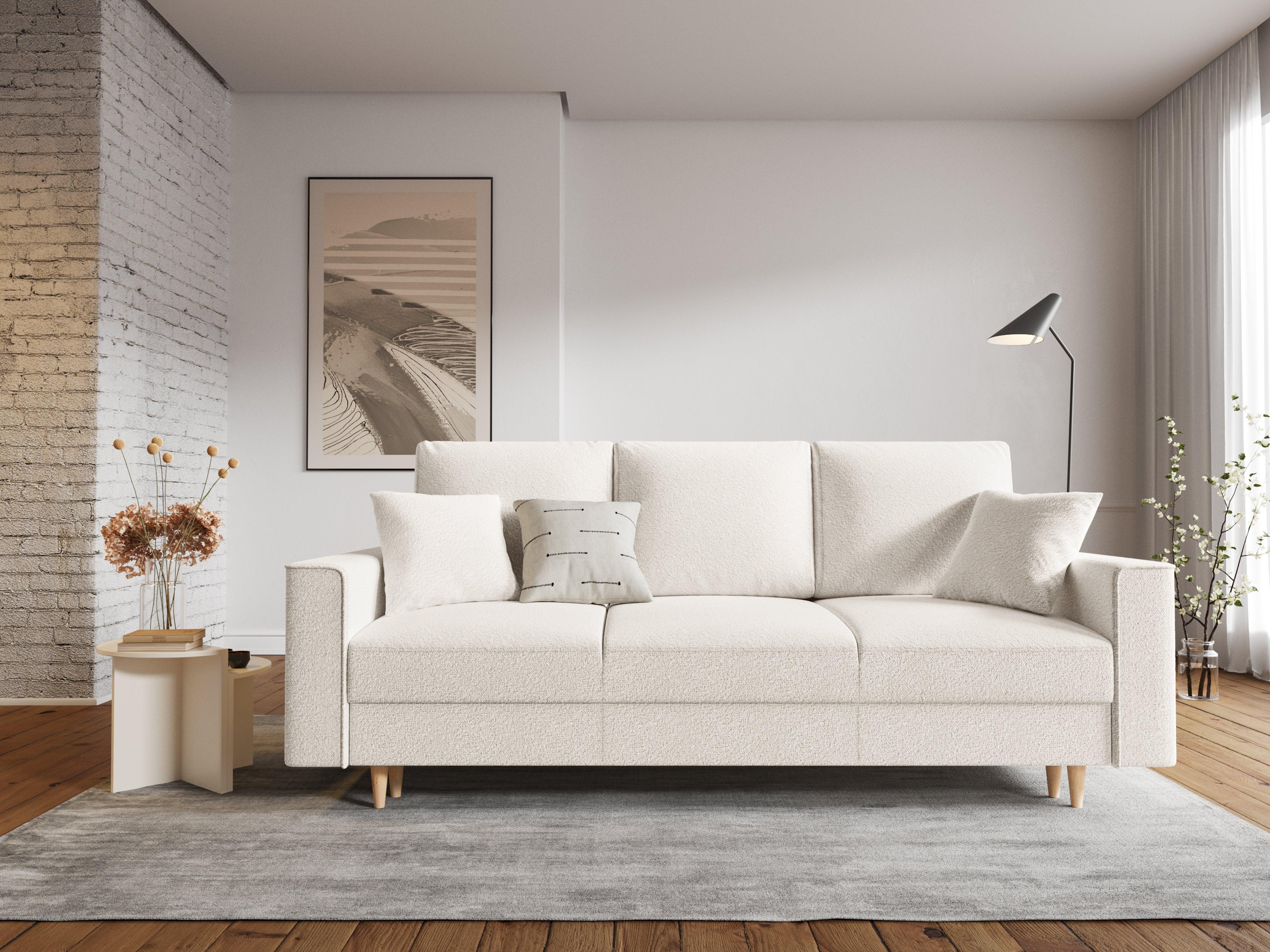 Boucle Sofa With Bed Function And Box, "Cartadera", 3 Seats, 222x100x92
Made in Europe, Mazzini Sofas, Eye on Design