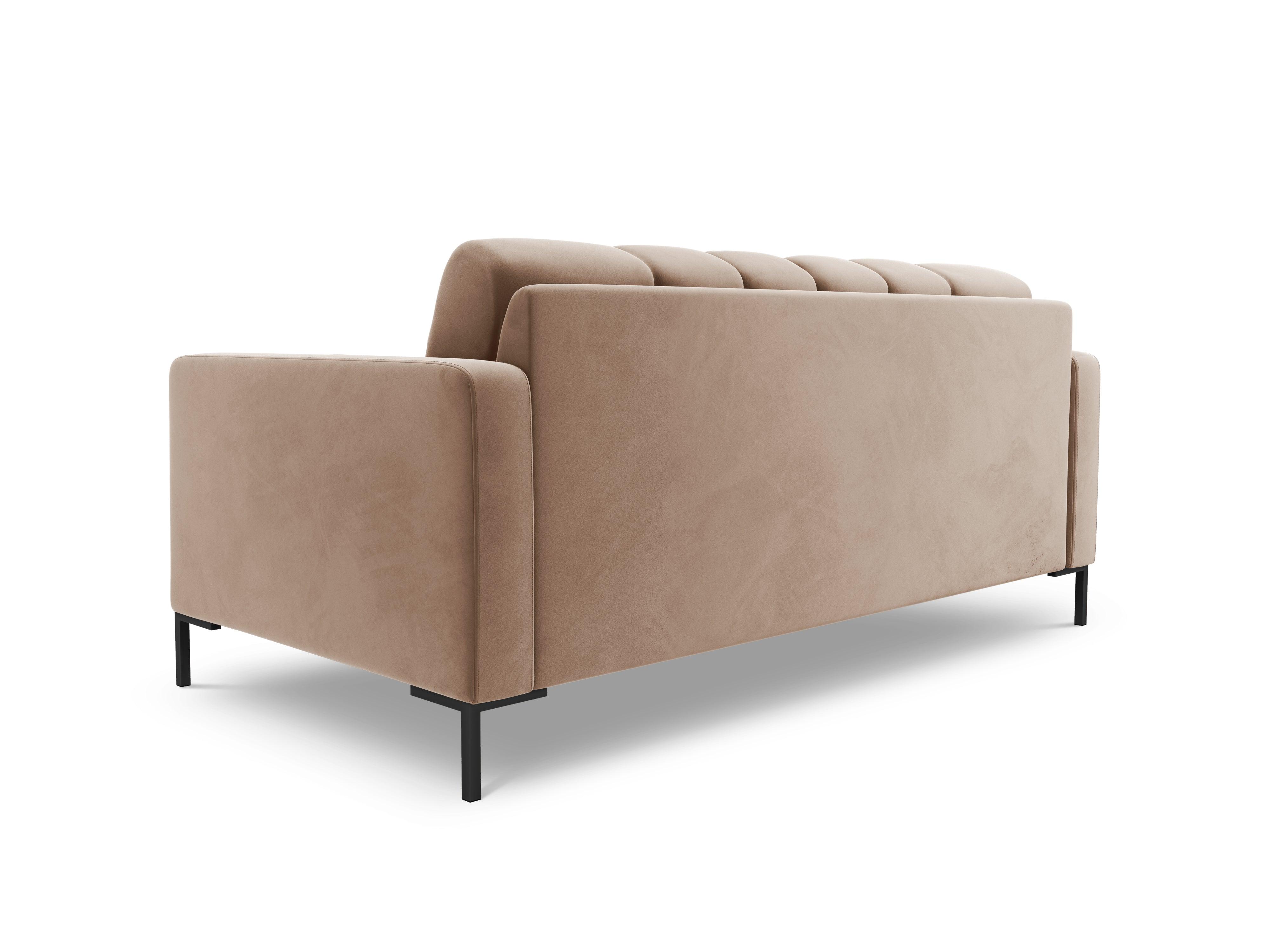 Sofa velvet 2-seater BALI beige with black base - Eye on Design