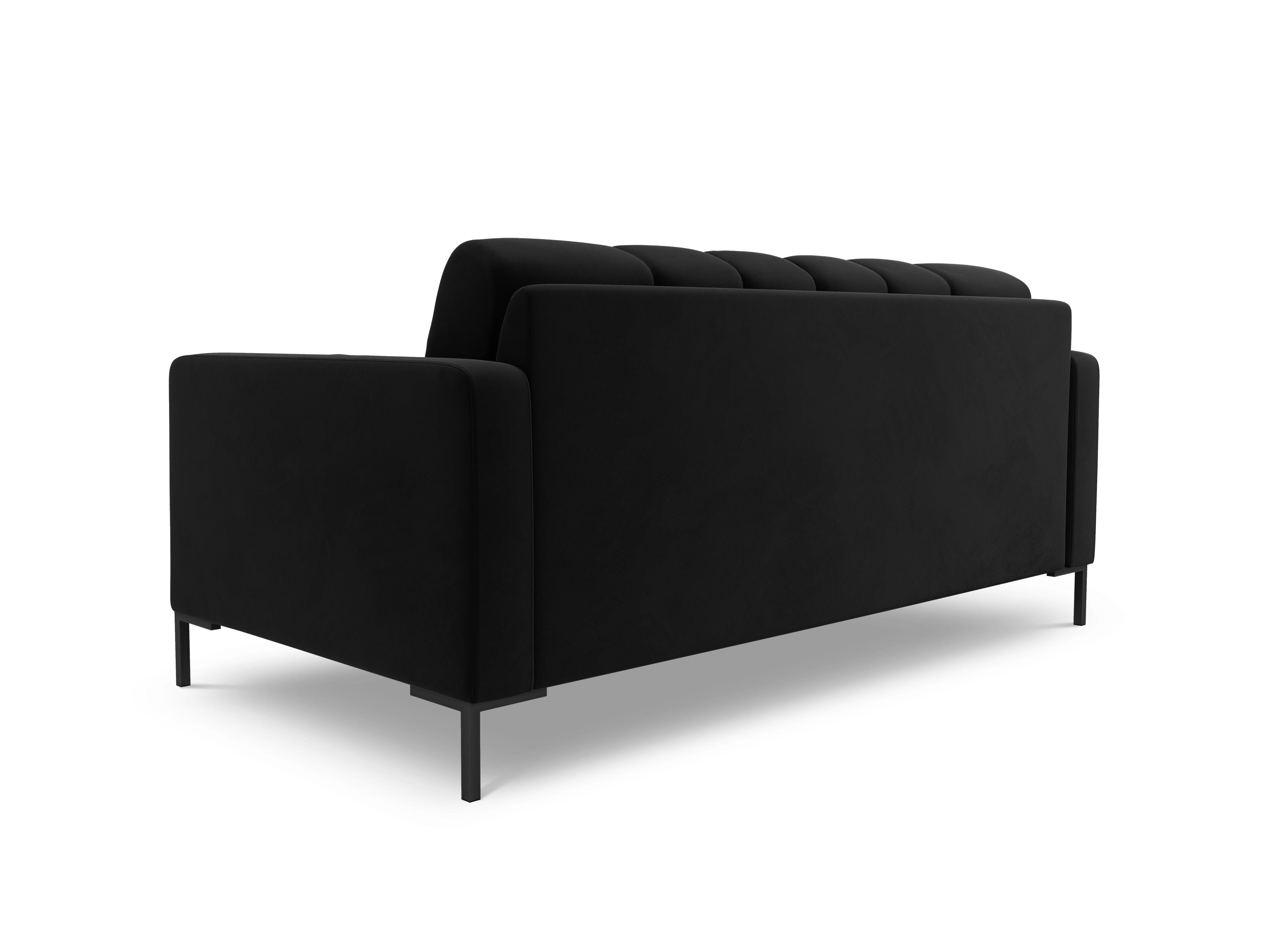 Sofa velvet 2-seater BALI black with black base - Eye on Design