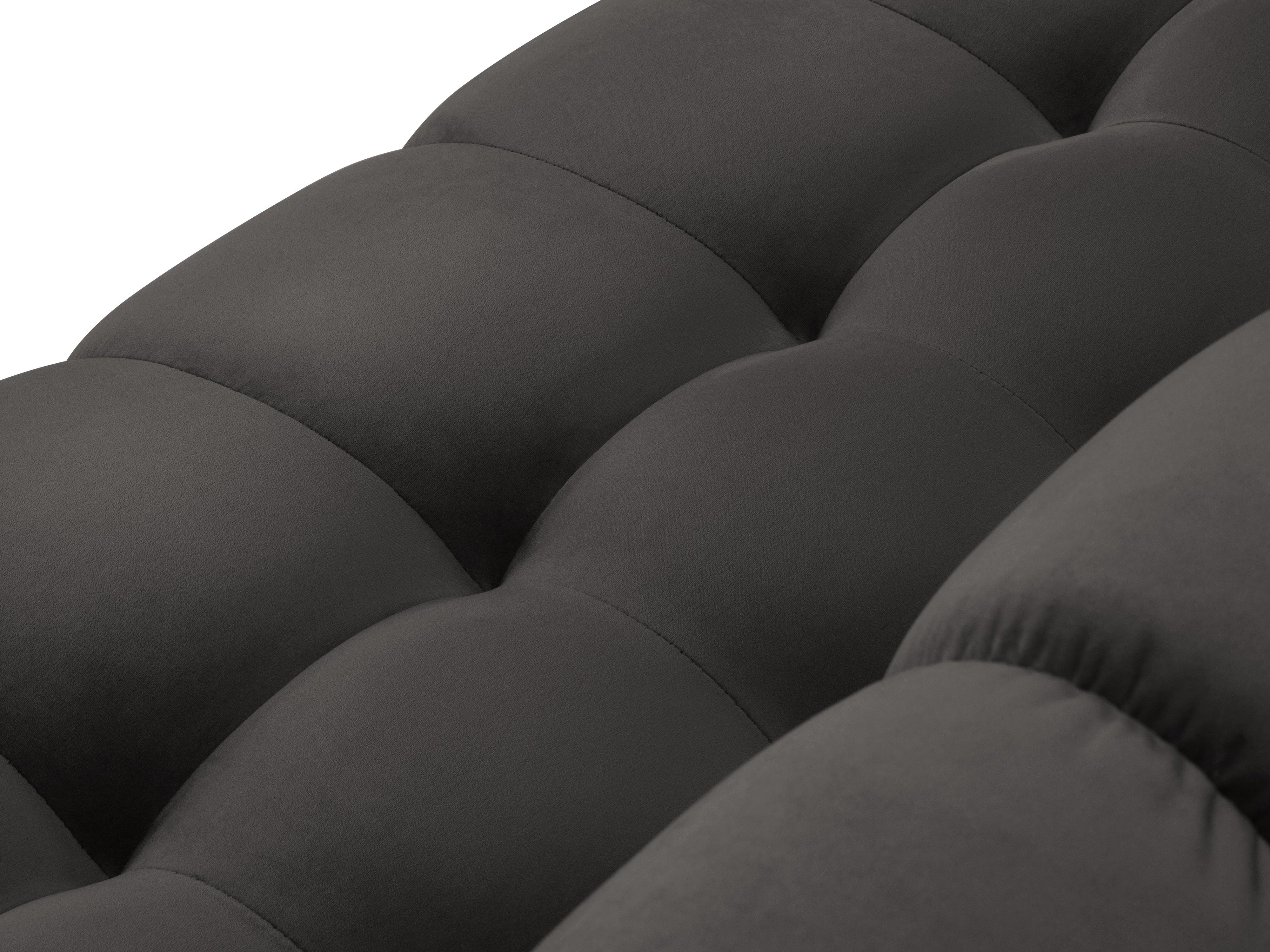 Sofa velvet 2-seater BALI dark grey with black base - Eye on Design