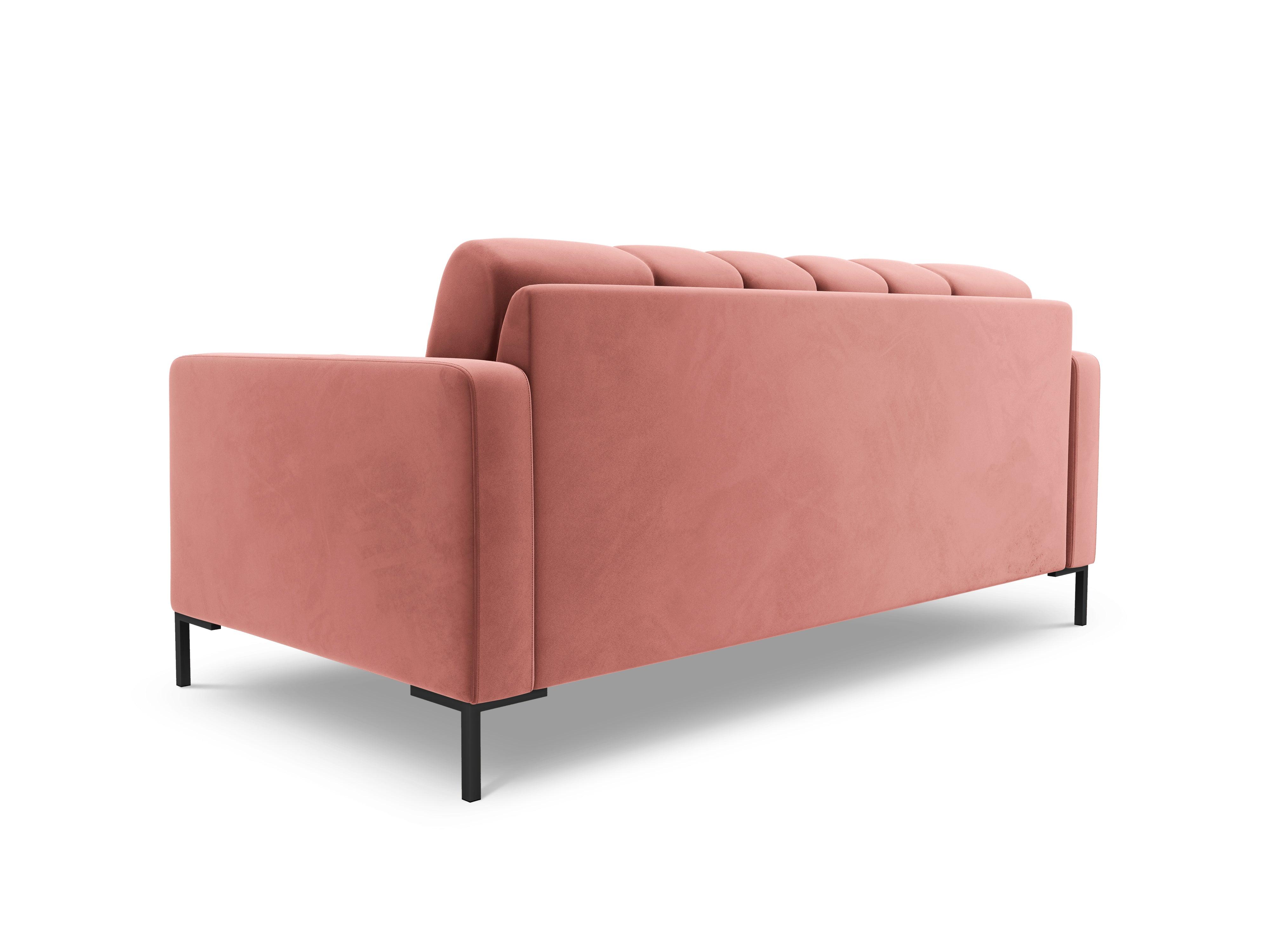 Sofa velvet 2-seater BALI pink with black base - Eye on Design