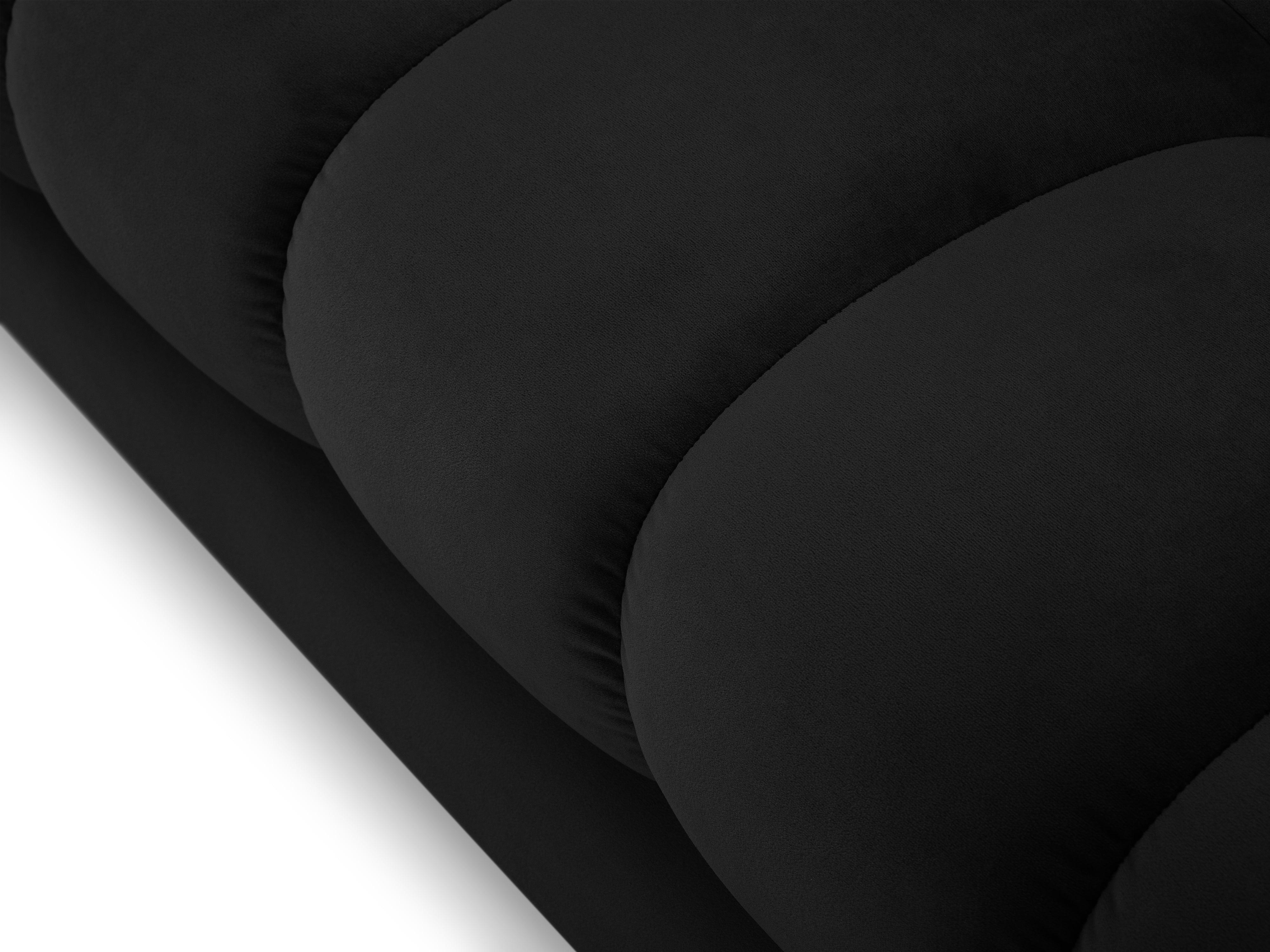 Sofa velvet 3-seater BALI black with black base - Eye on Design