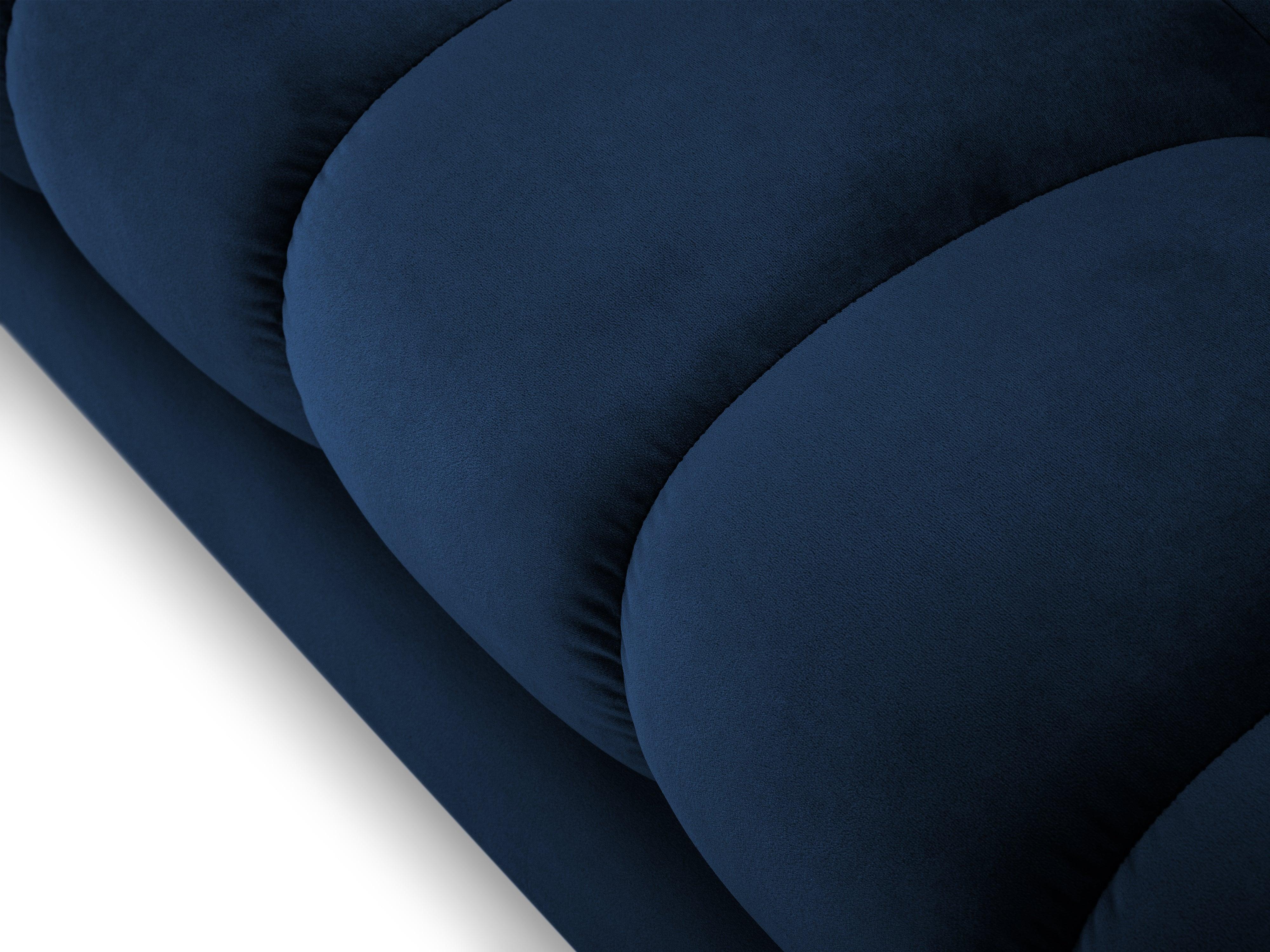 Sofa velvet 3-seater BALI royal blue with black base - Eye on Design