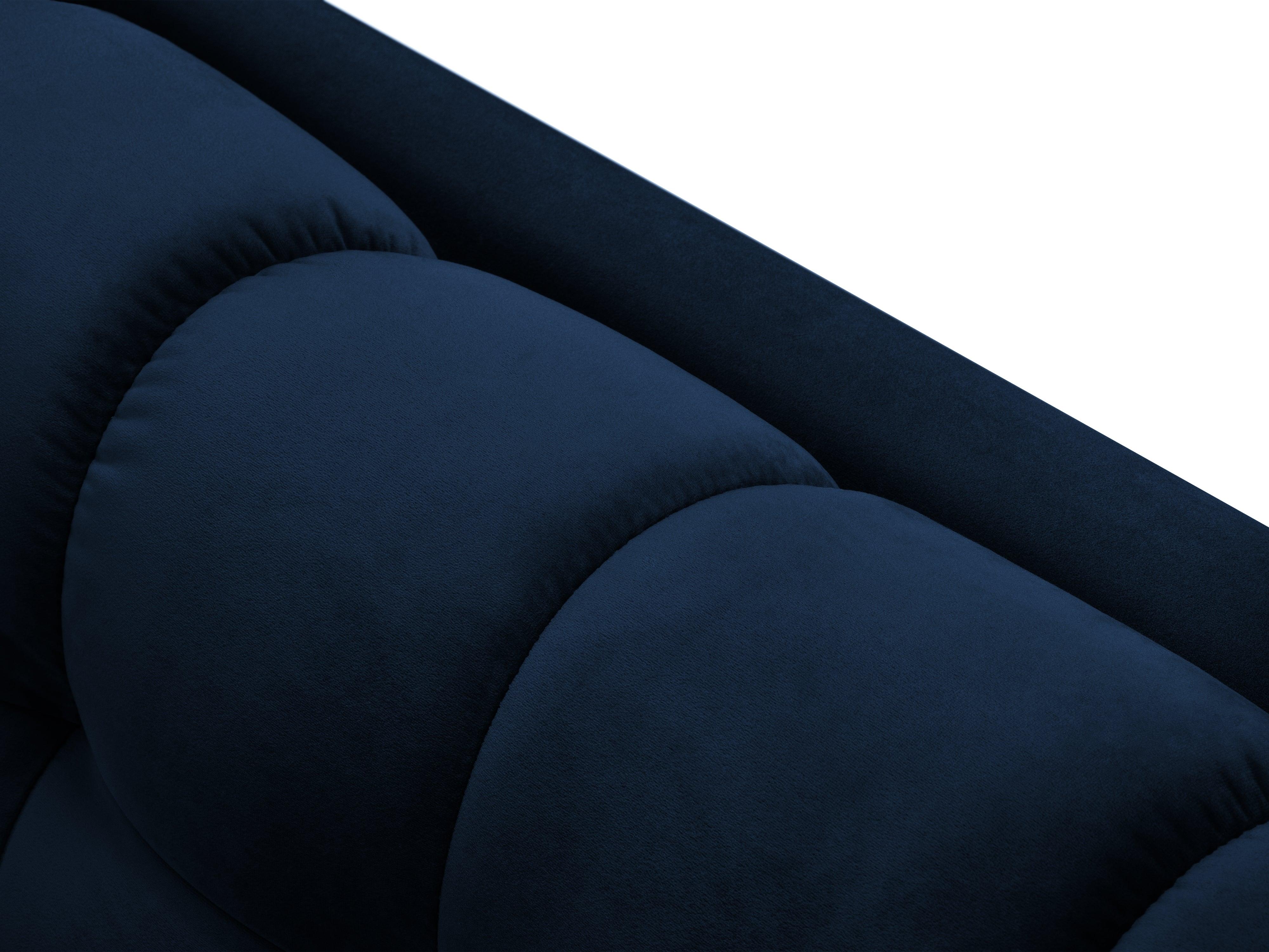 Sofa velvet 3-seater BALI royal blue with black base - Eye on Design