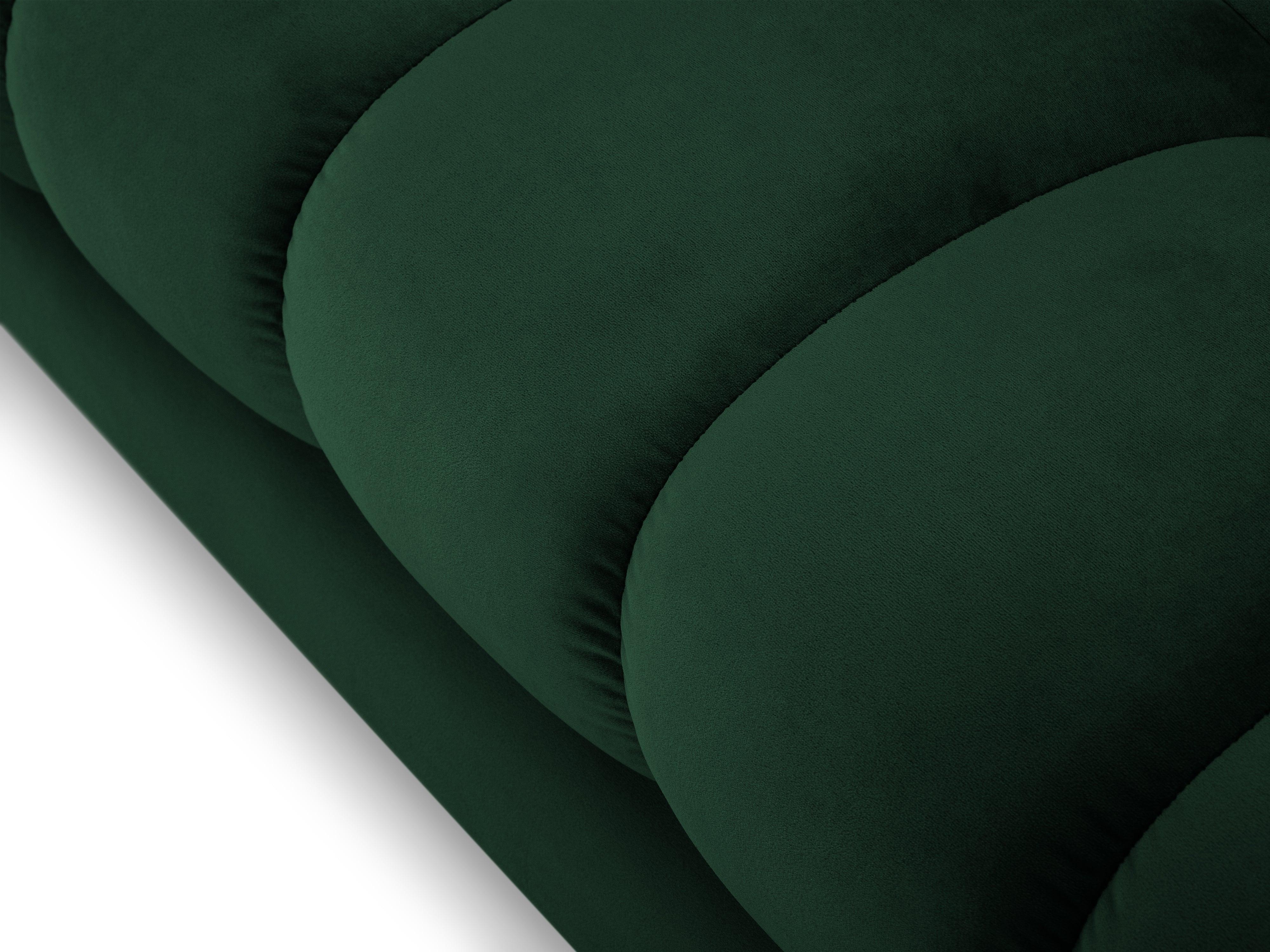 Sofa velvet 4-seater BALI bottle green with black base - Eye on Design