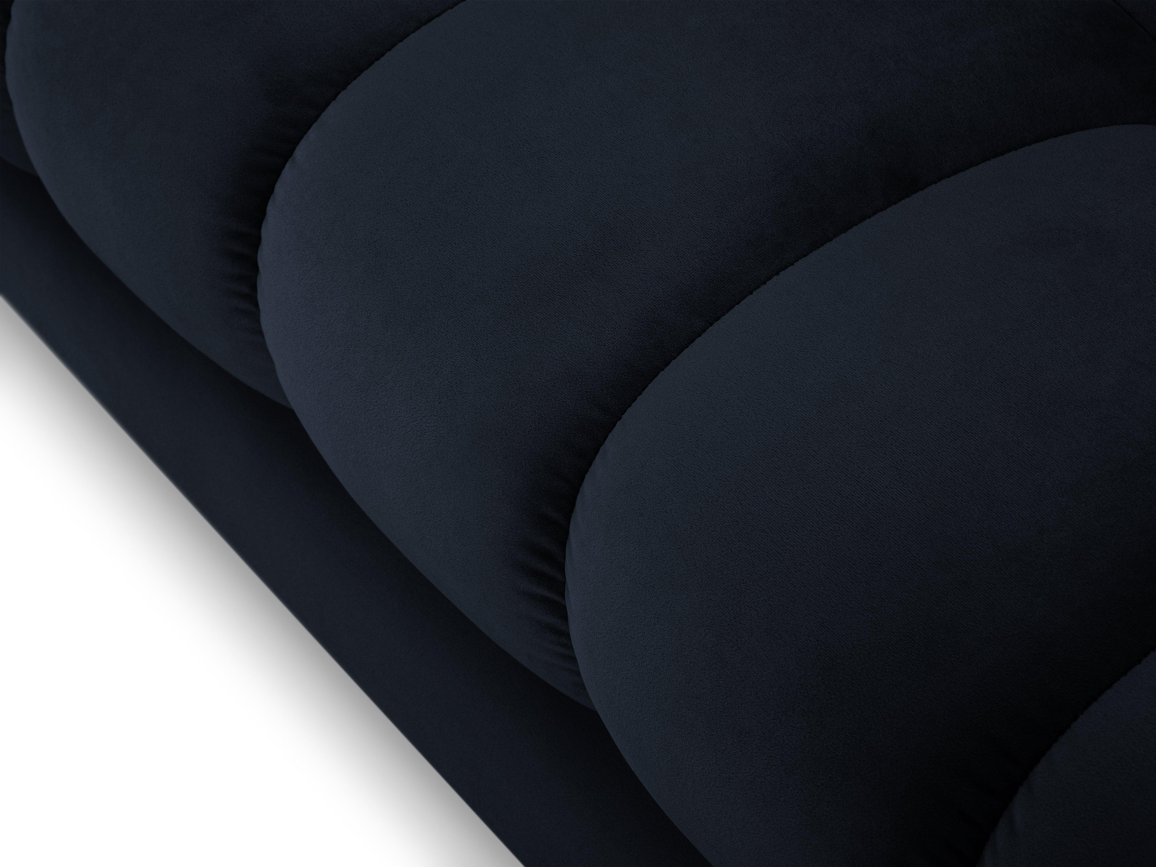 Sofa velvet 4-seater BALI dark blue with black base - Eye on Design