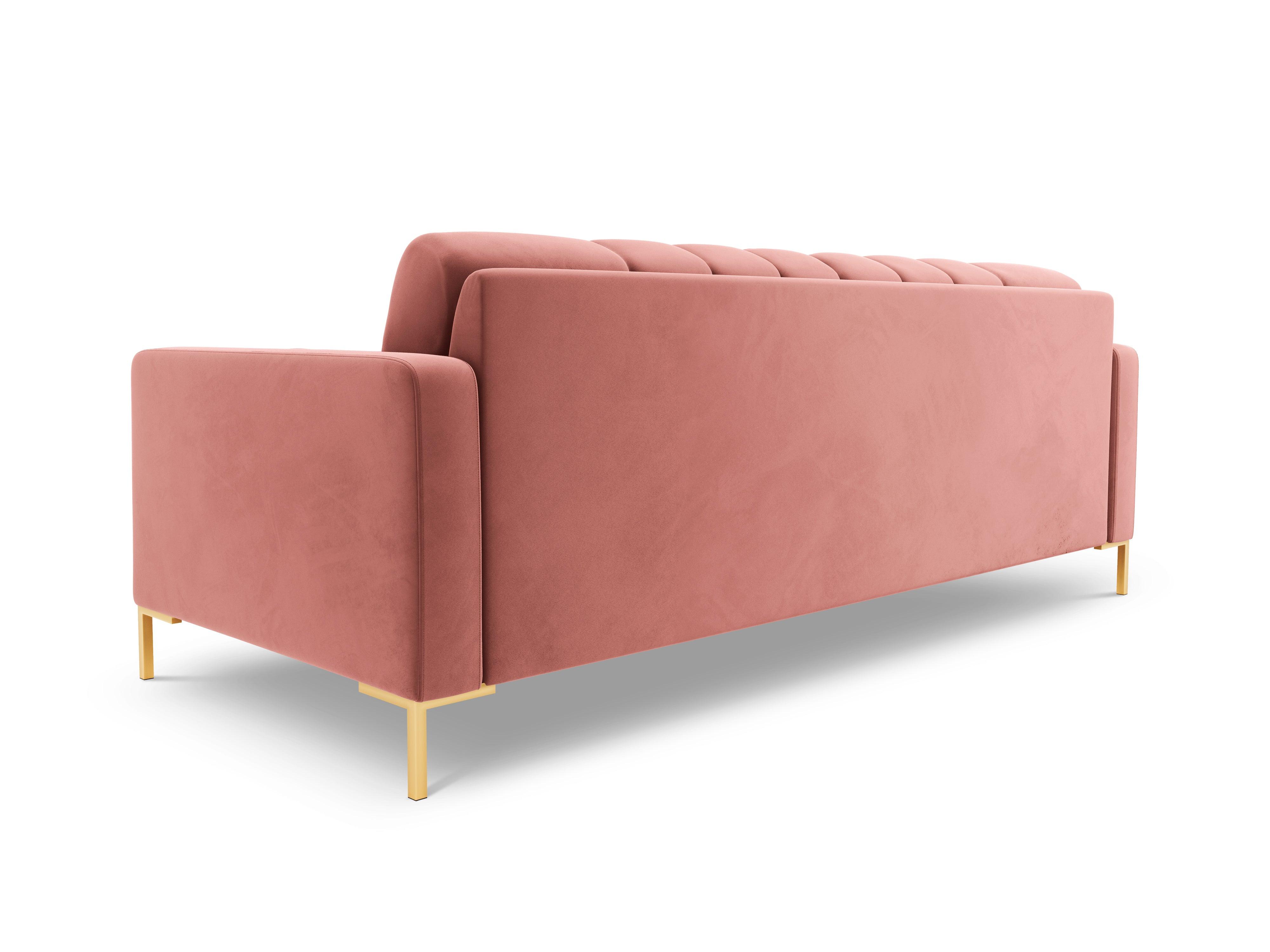 Sofa velvet 4-seater BALI pink with gold base - Eye on Design