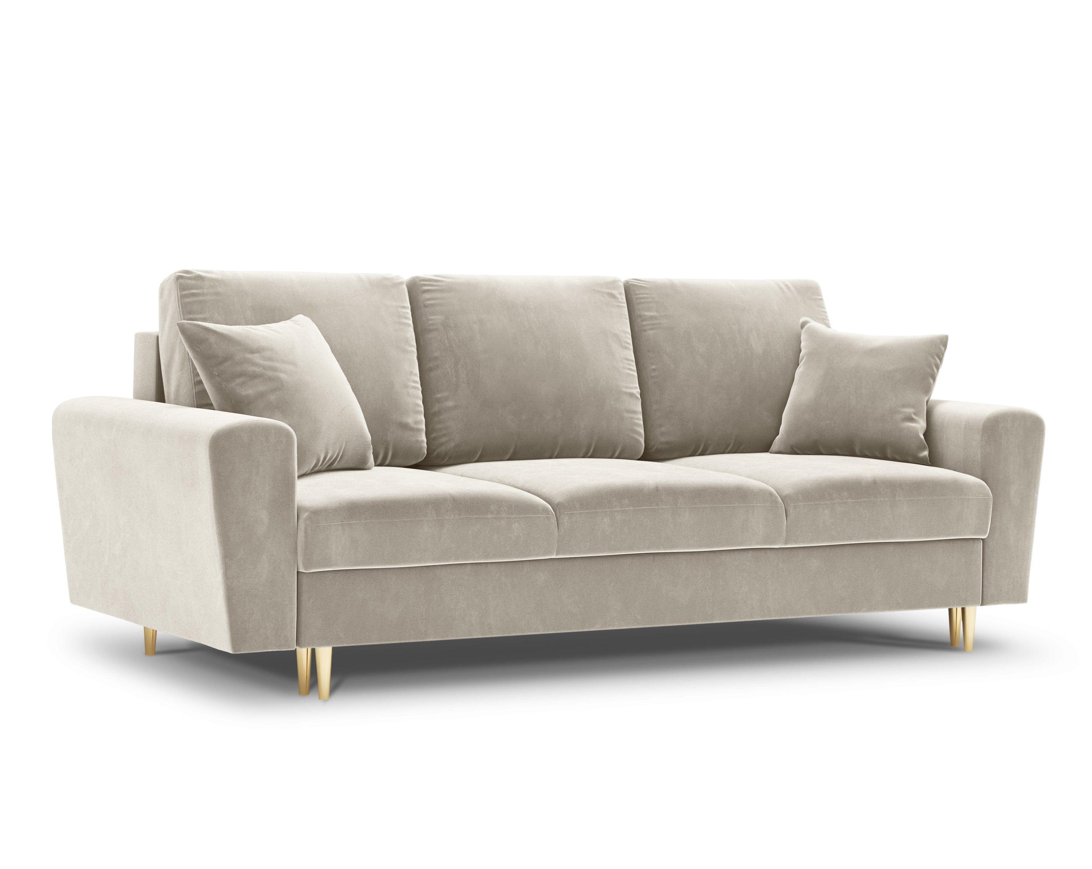 Sofa with sleeping function KYOTO beige with golden base - Eye on Design