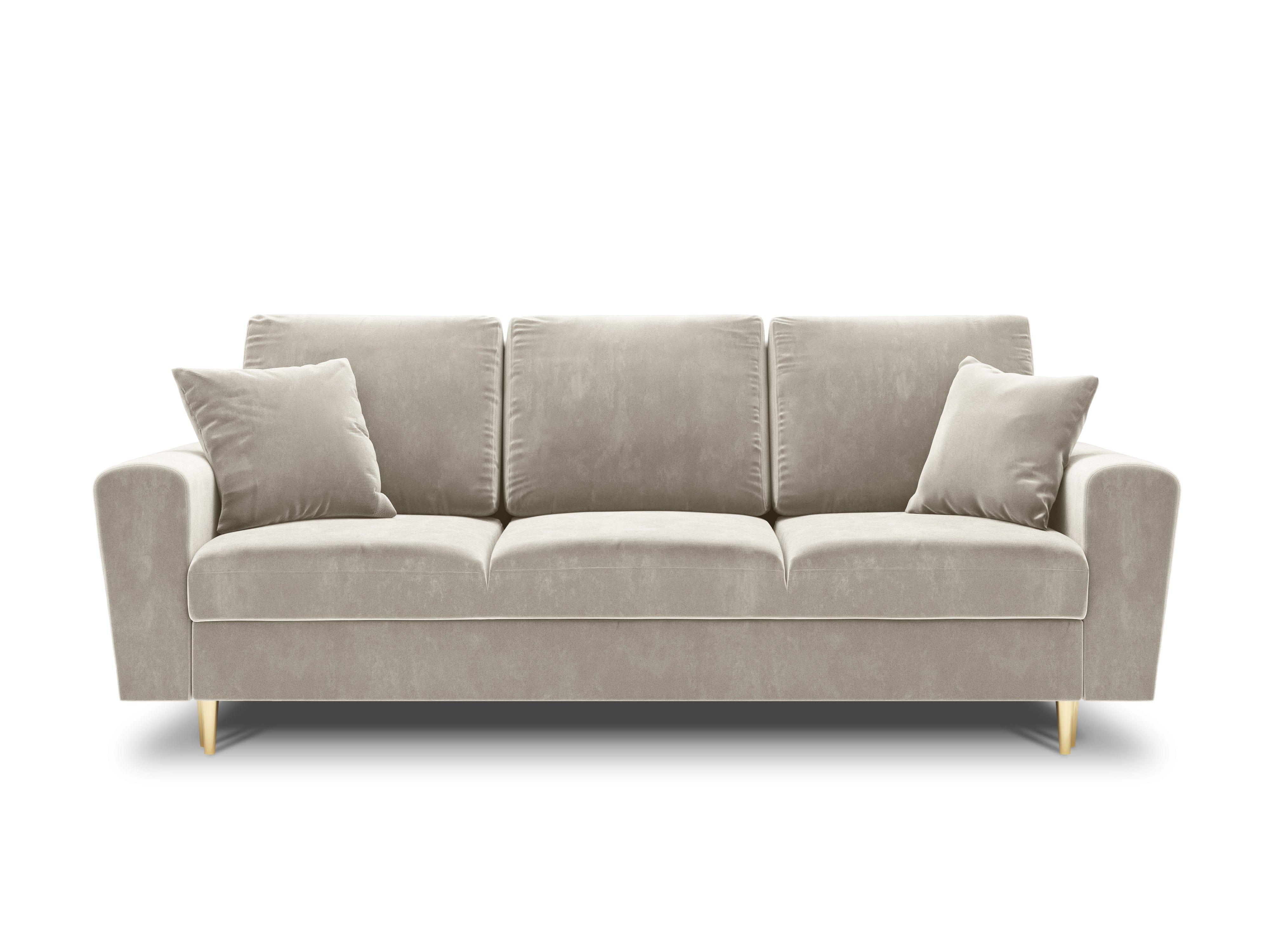 Sofa with sleeping function KYOTO beige with golden base - Eye on Design