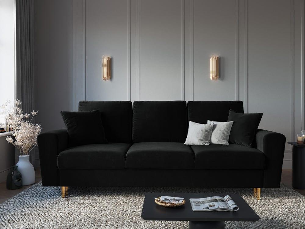 Sofa with sleeping function KYOTO black with golden base - Eye on Design