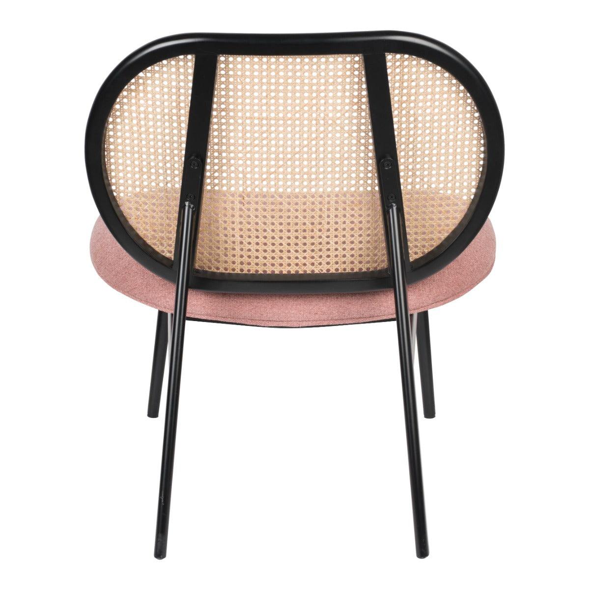 SPIKE armchair pink with rattan backrest, Zuiver, Eye on Design