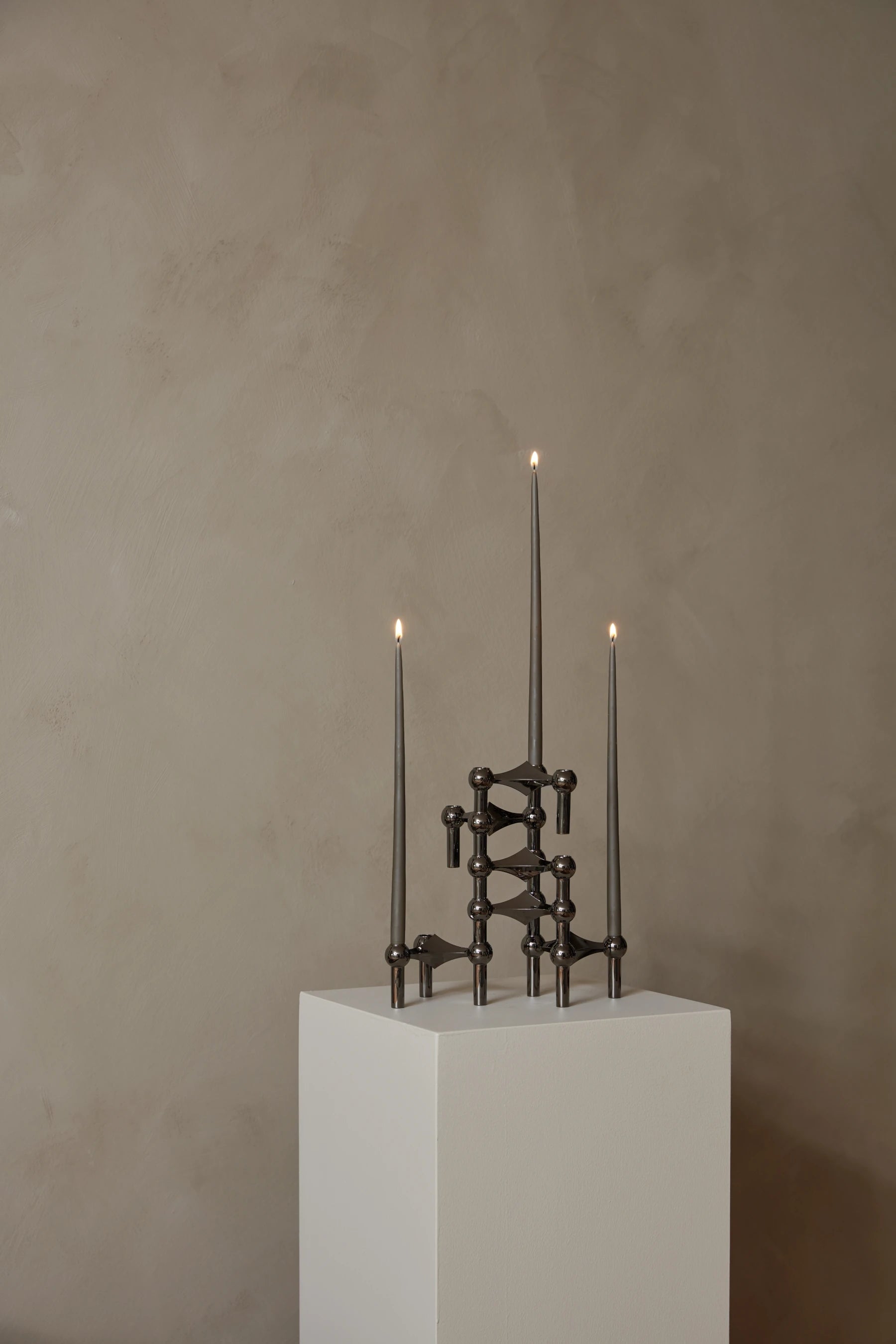 STOFF NAGEL candle holder set black chrome