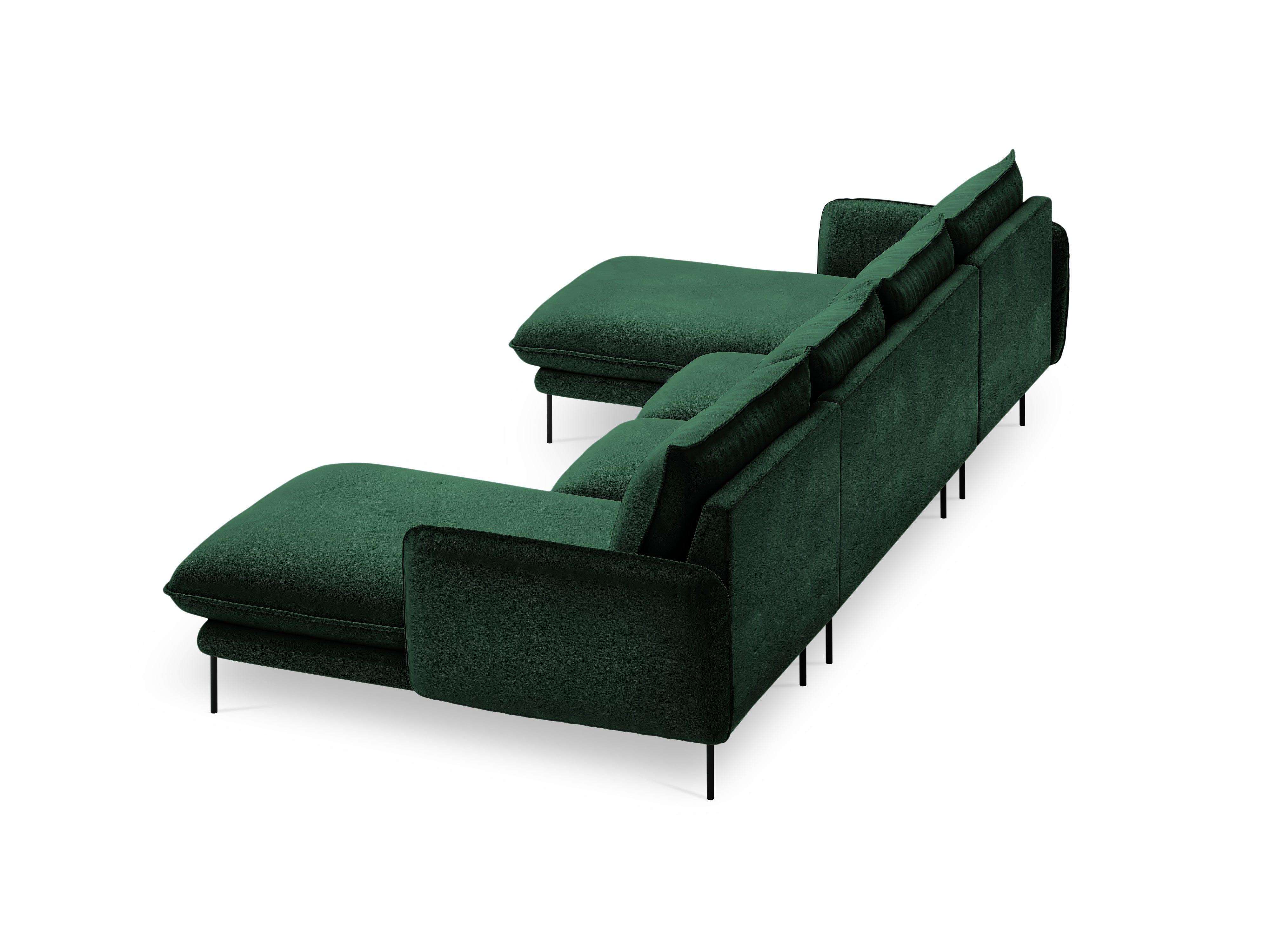 U-shaped velvet corner VIENNA green with black base - Eye on Design