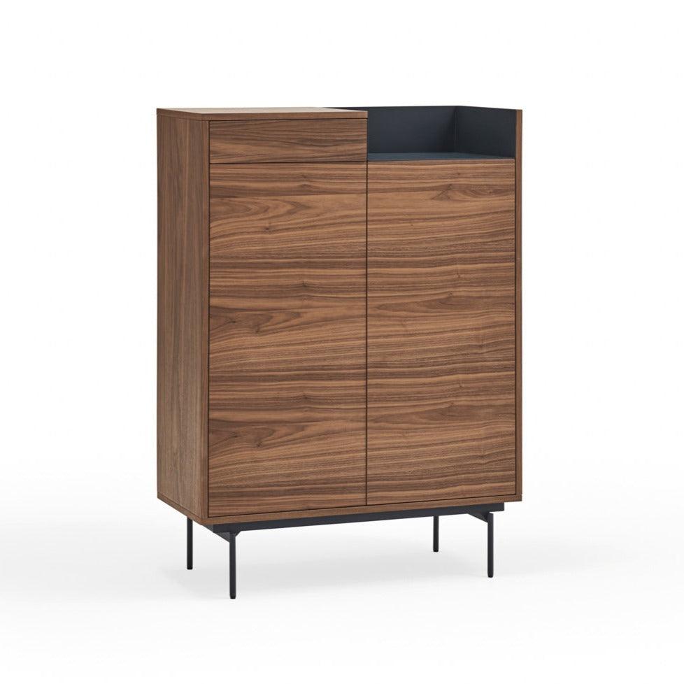 VALLEY high chest of drawers walnut wood with dark finish - Eye on Design