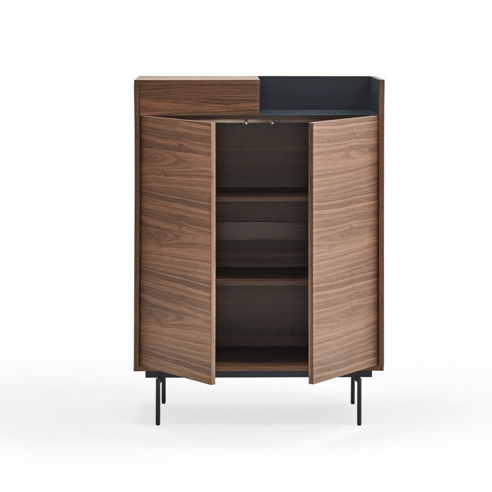 VALLEY high chest of drawers walnut wood with dark finish - Eye on Design