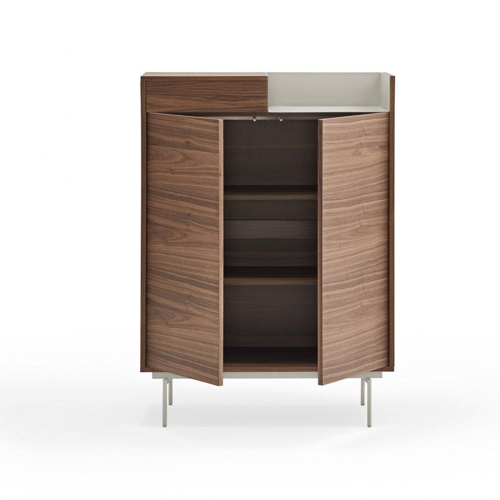 VALLEY high chest of drawers walnut wood with light finish - Eye on Design