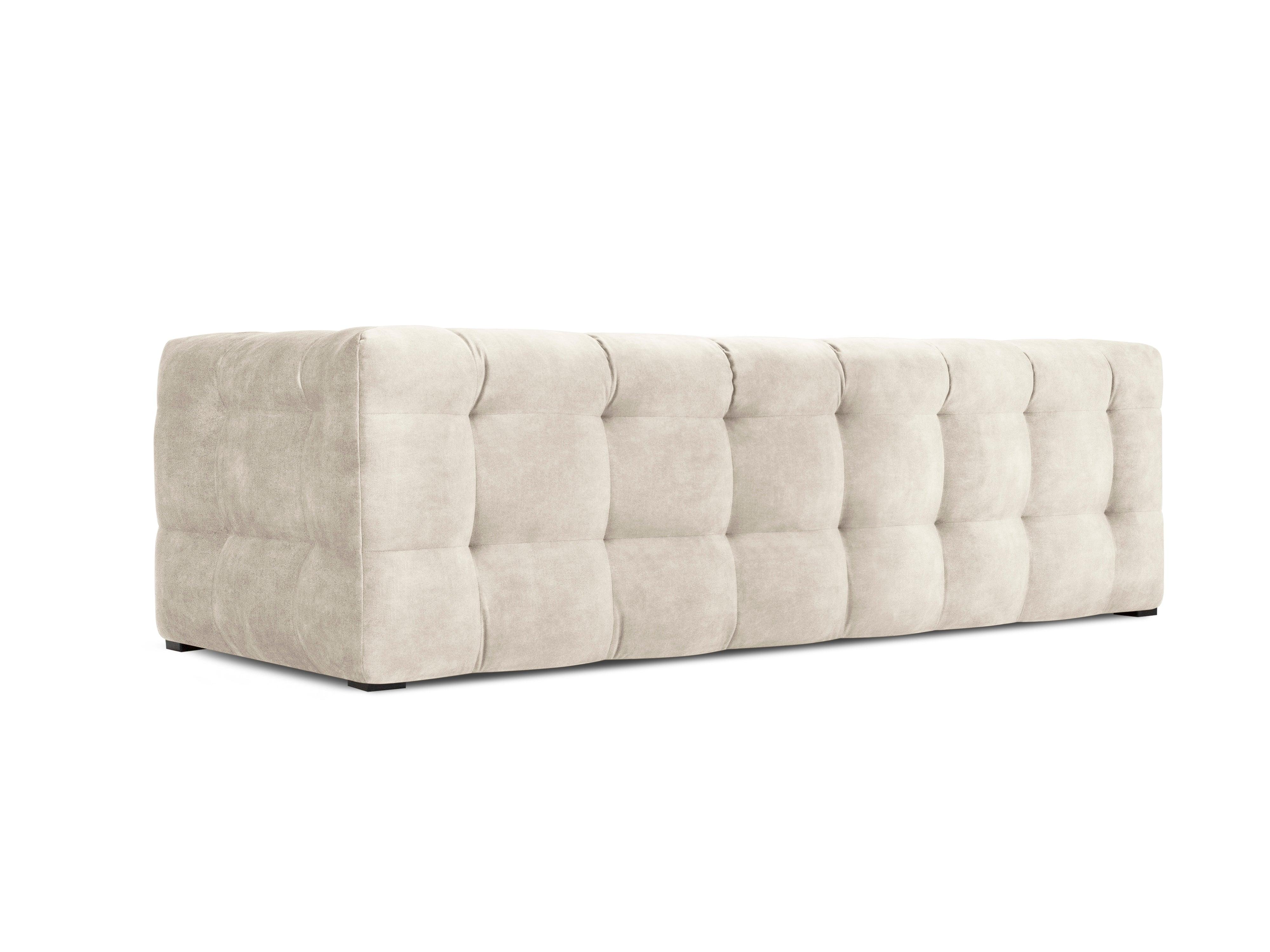 Velvet 3-seater sofa VESTA beige - Eye on Design