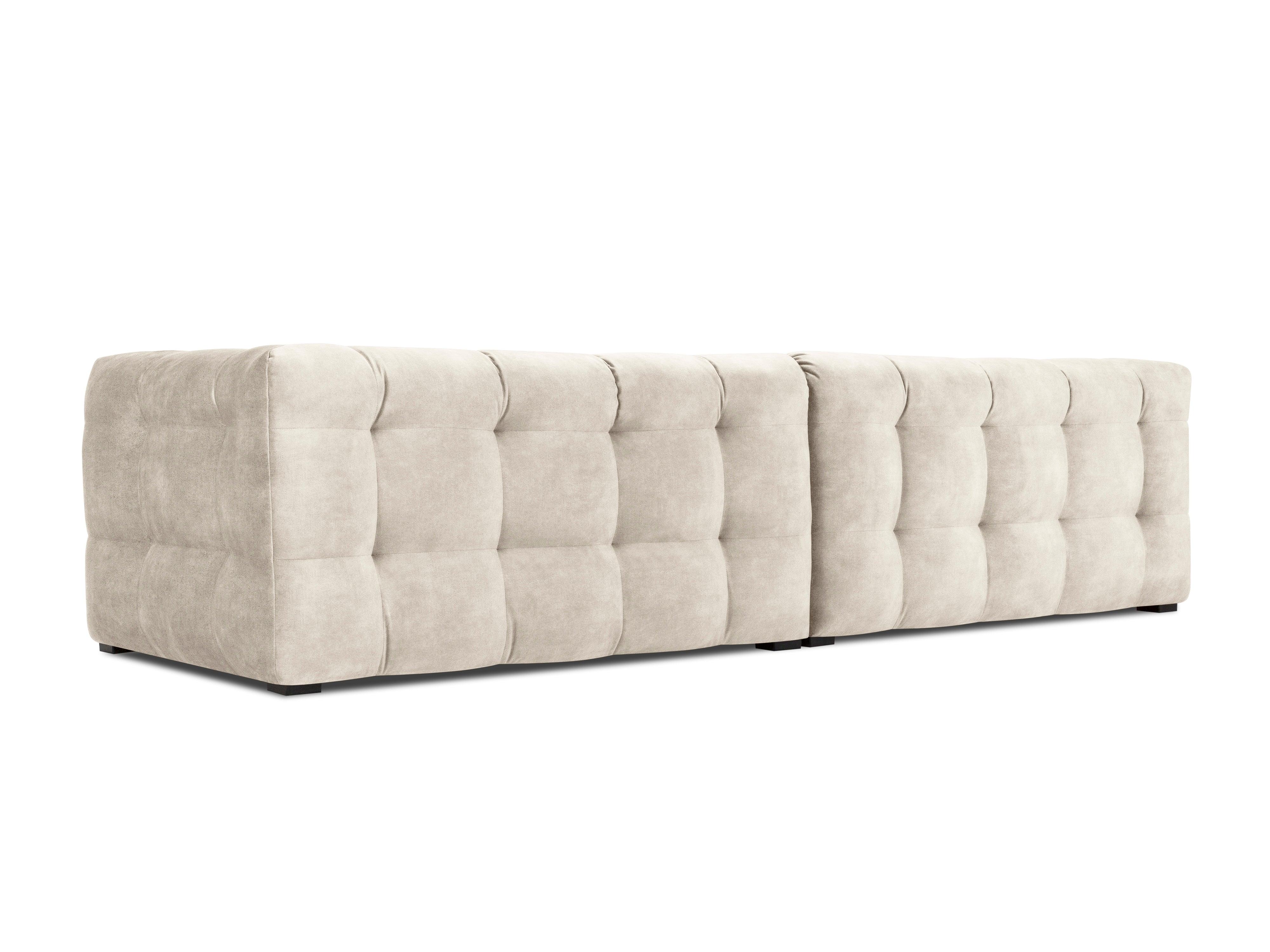 Velvet 4-seater sofa VESTA beige - Eye on Design