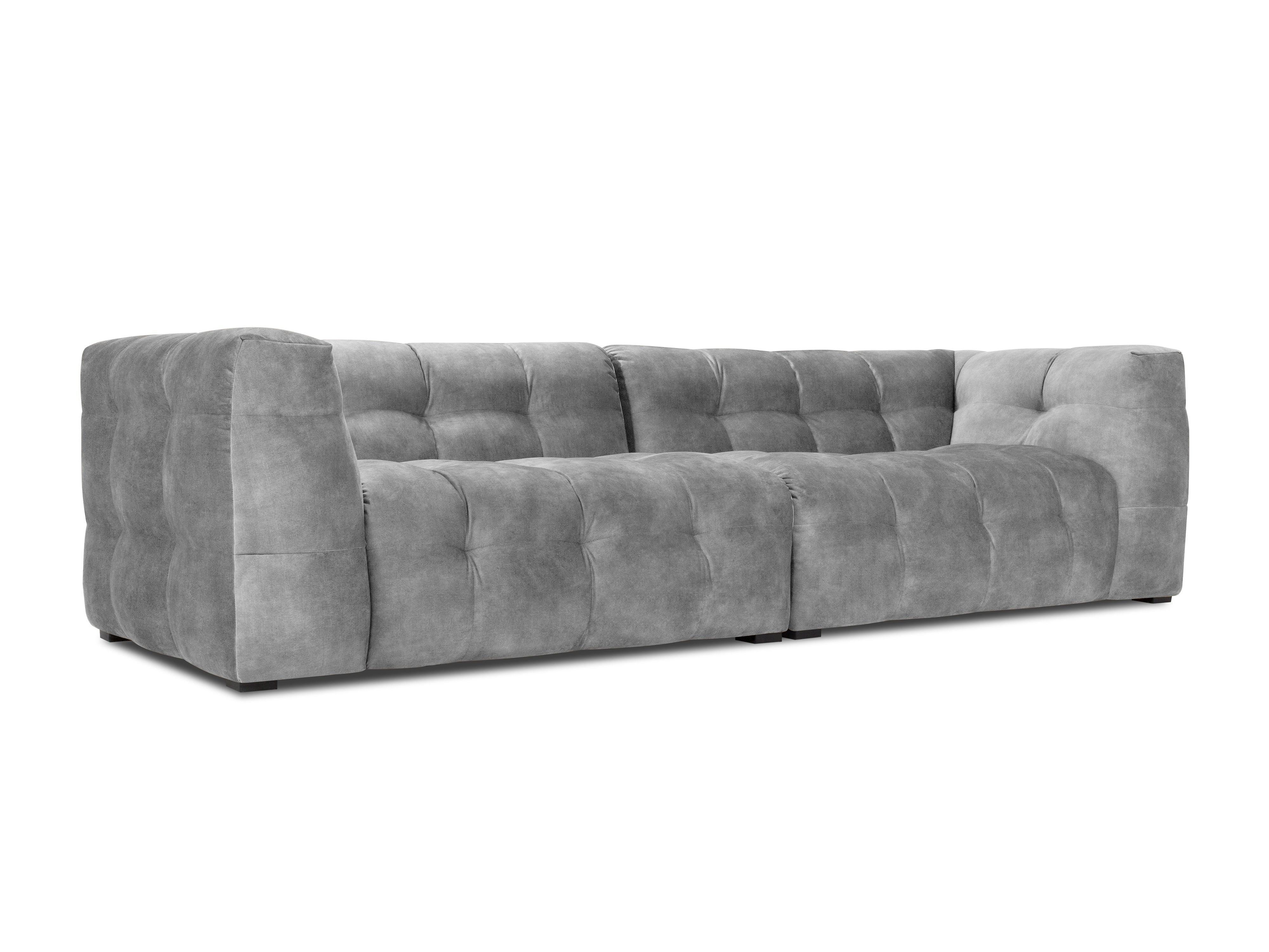 Velvet 4-seater sofa VESTA grey - Eye on Design