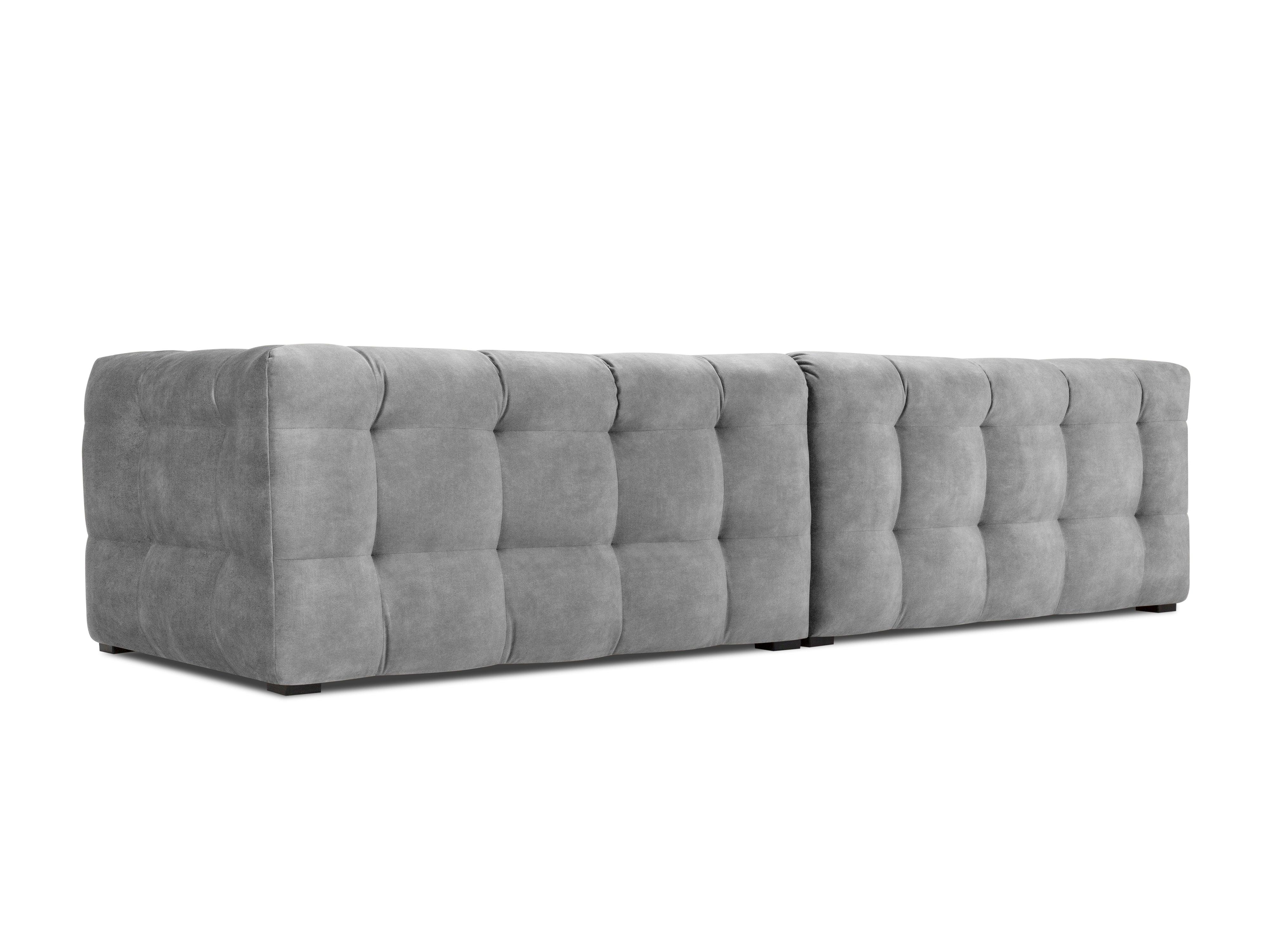 Velvet 4-seater sofa VESTA grey - Eye on Design