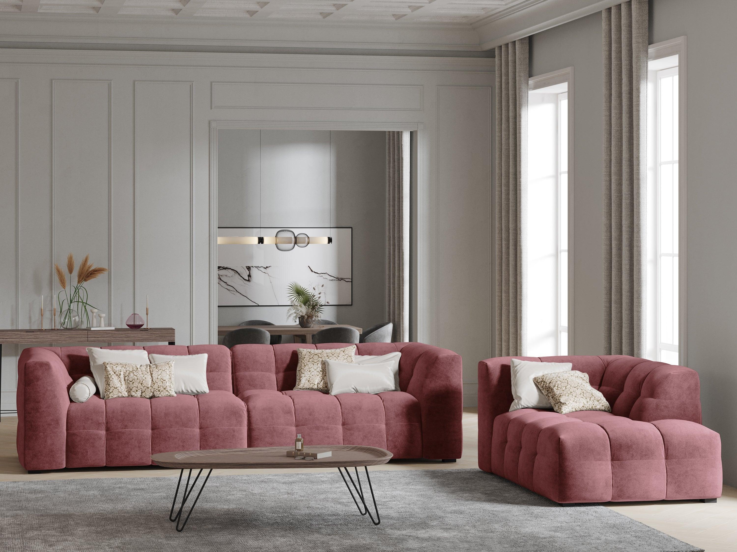 Velvet 4-seater sofa VESTA pink - Eye on Design