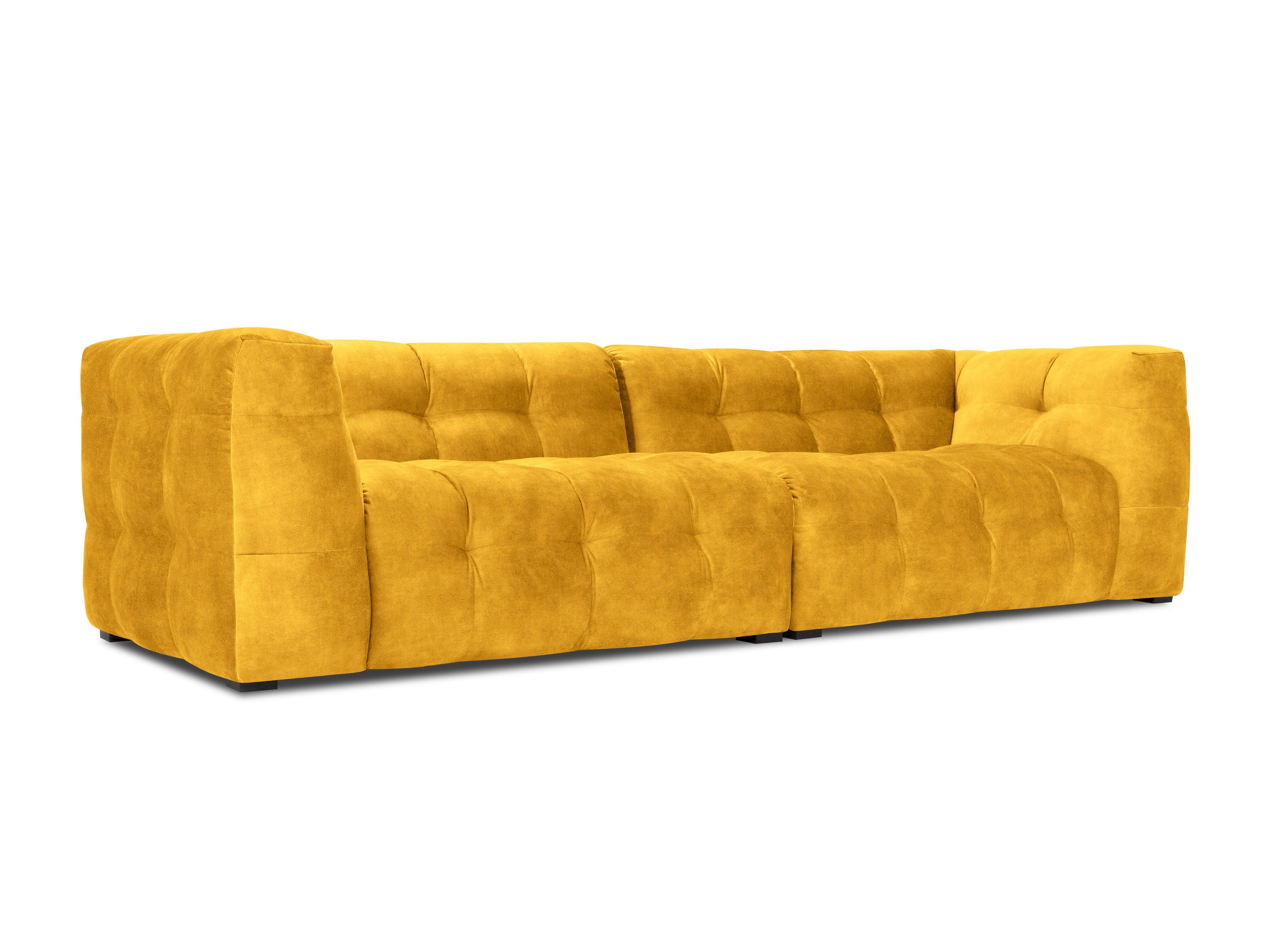 Velvet 4-seater sofa VESTA yellow - Eye on Design