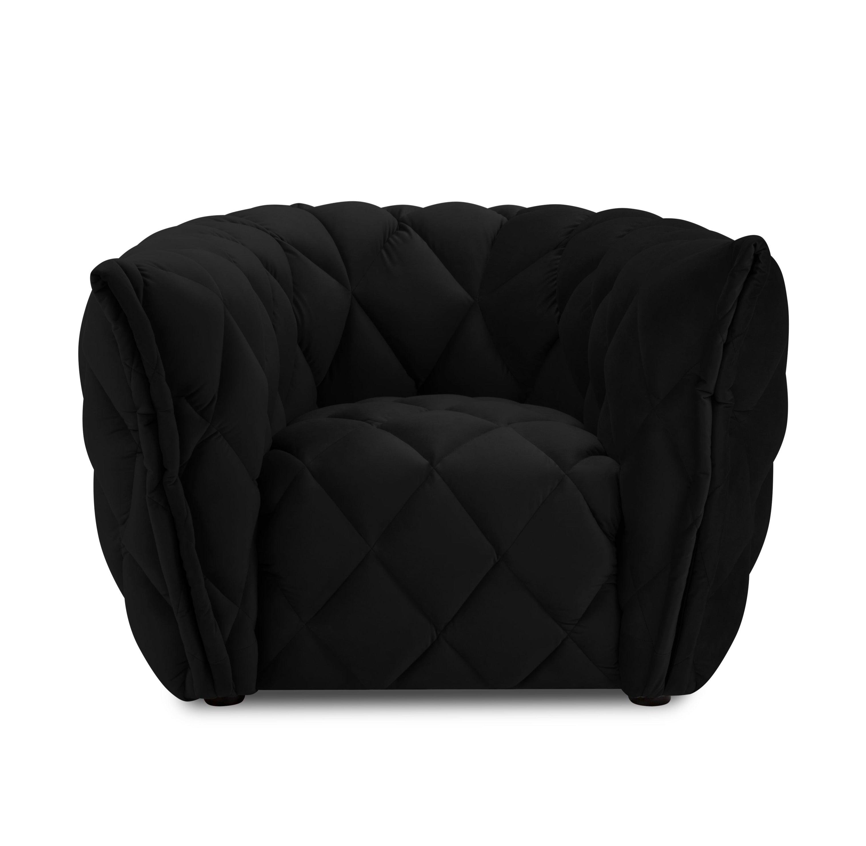 Velvet armchair FLANDRIN black - Eye on Design