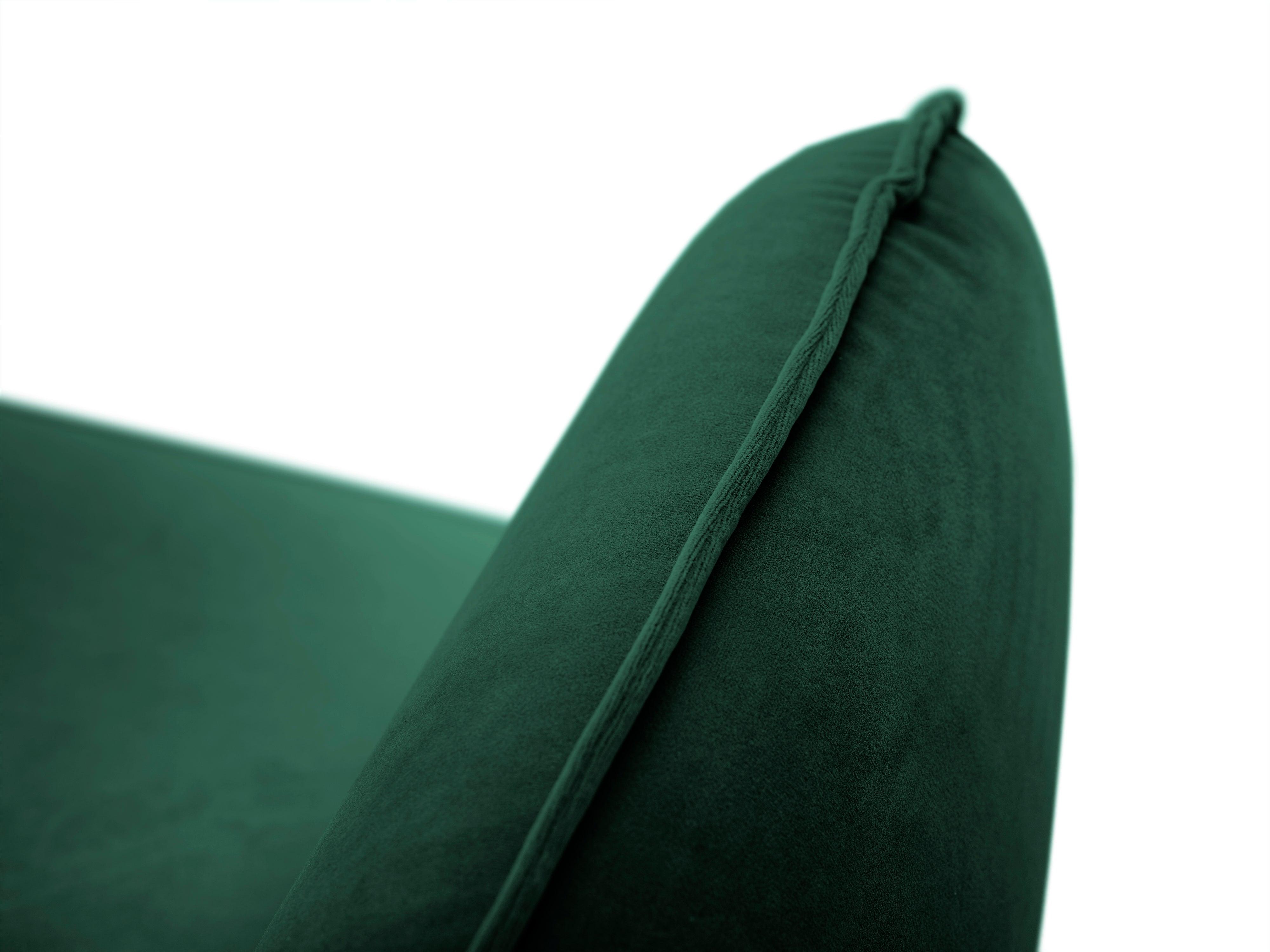 Velvet armchair VIENNA green with black base - Eye on Design