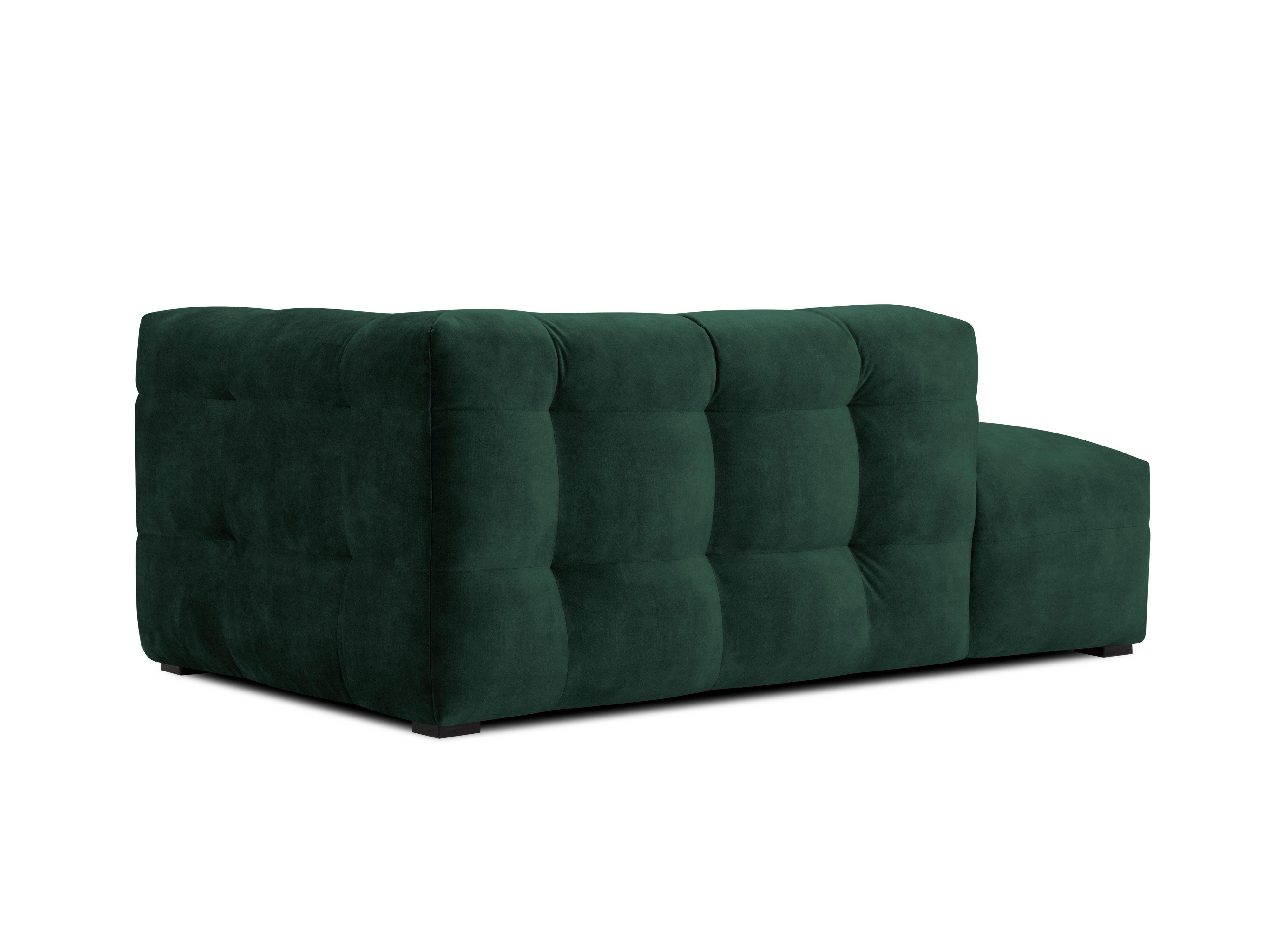 Velvet chaise longue left VESTA bottle green - Eye on Design