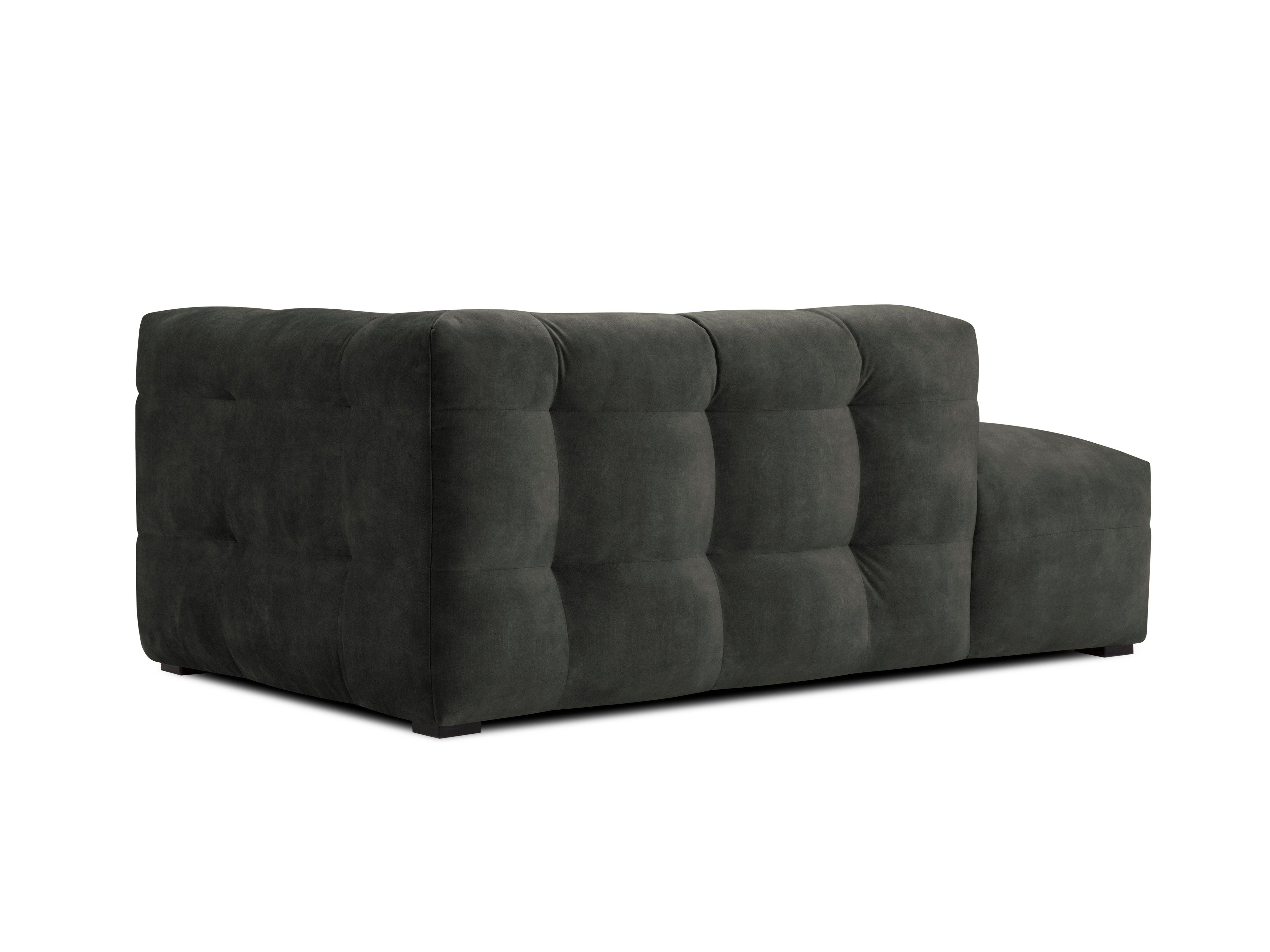 Velvet chaise longue left VESTA dark grey - Eye on Design