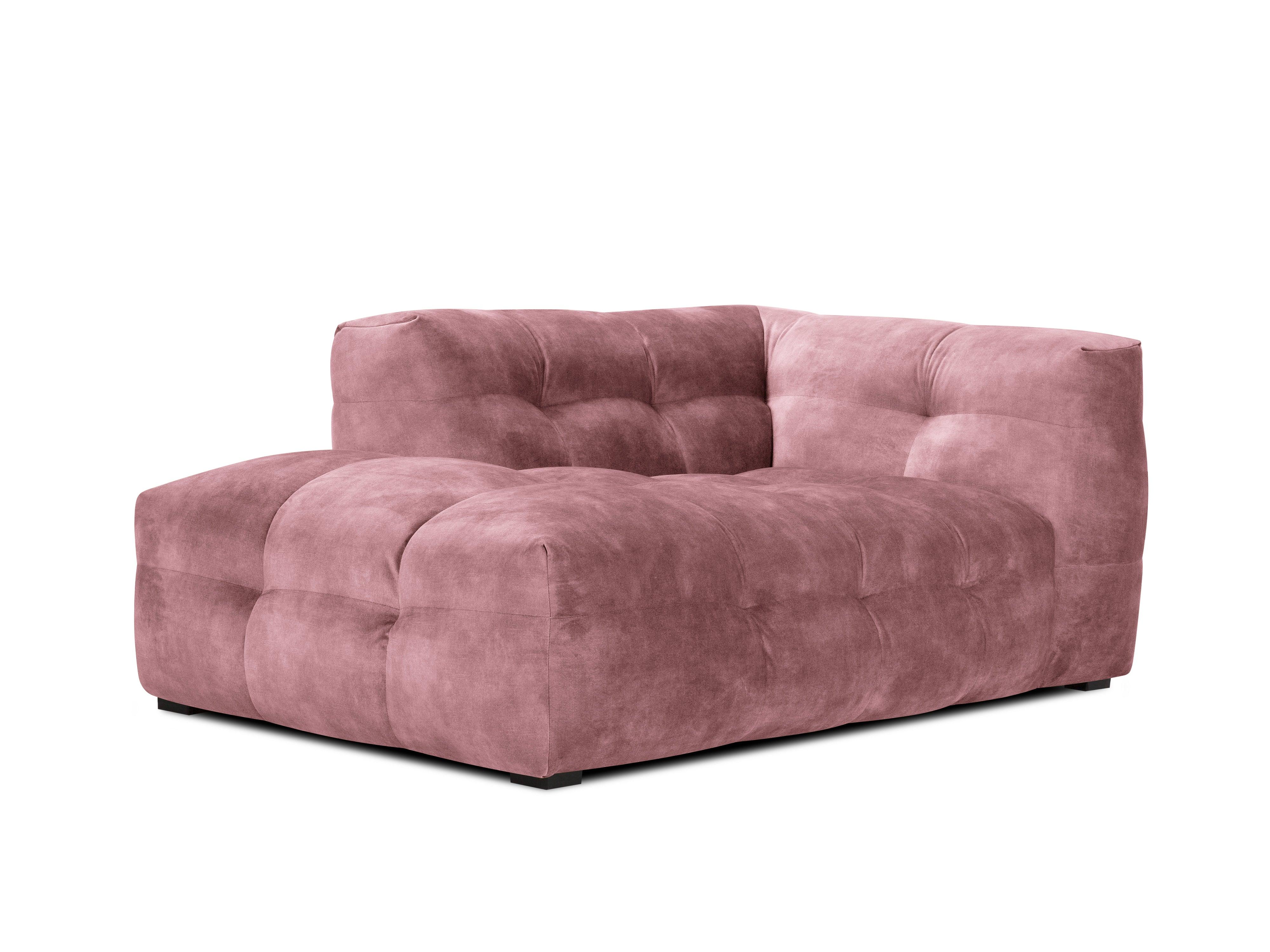 Velvet chaise longue left VESTA pink - Eye on Design