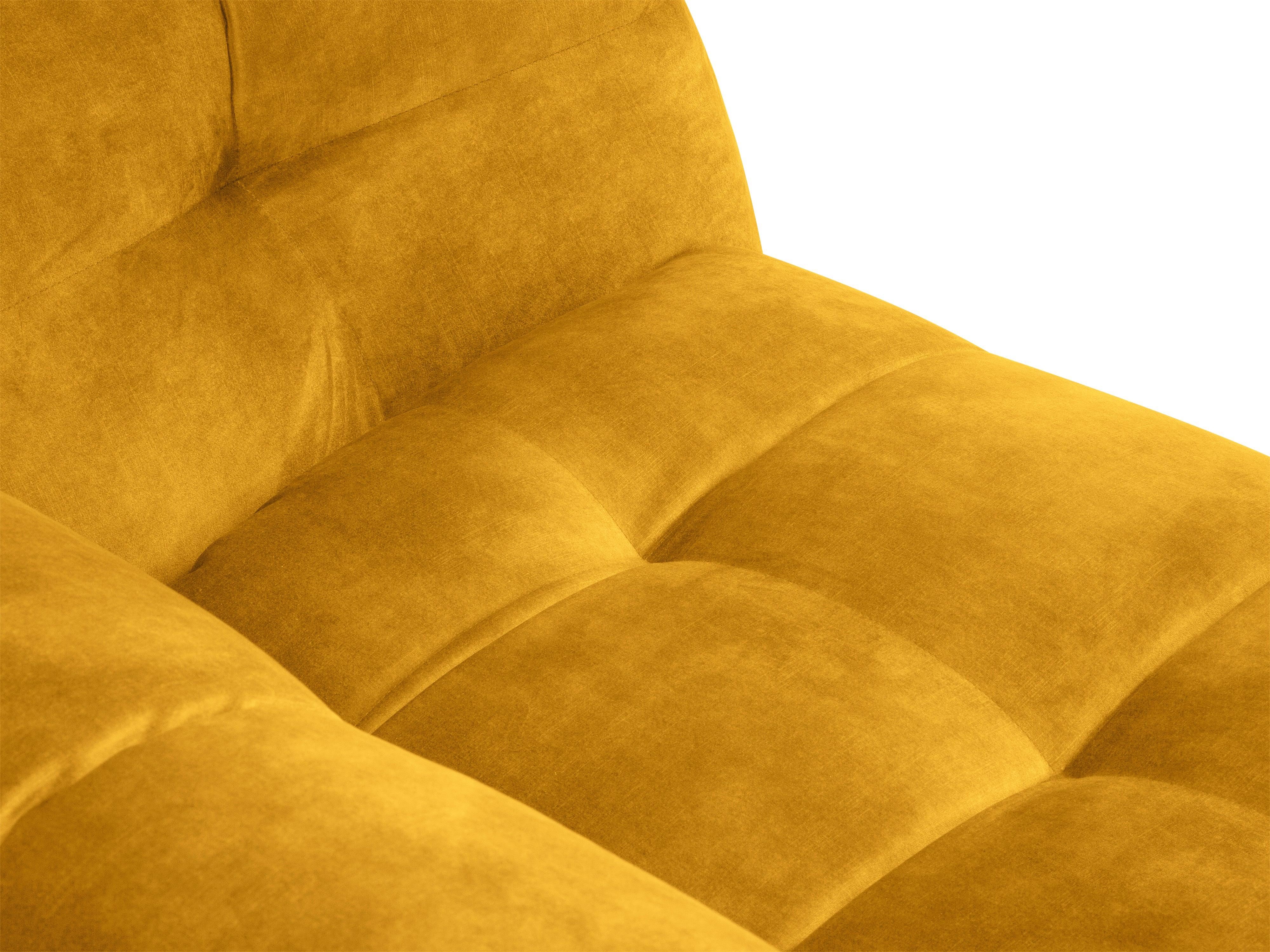 Velvet chaise longue left VESTA yellow - Eye on Design