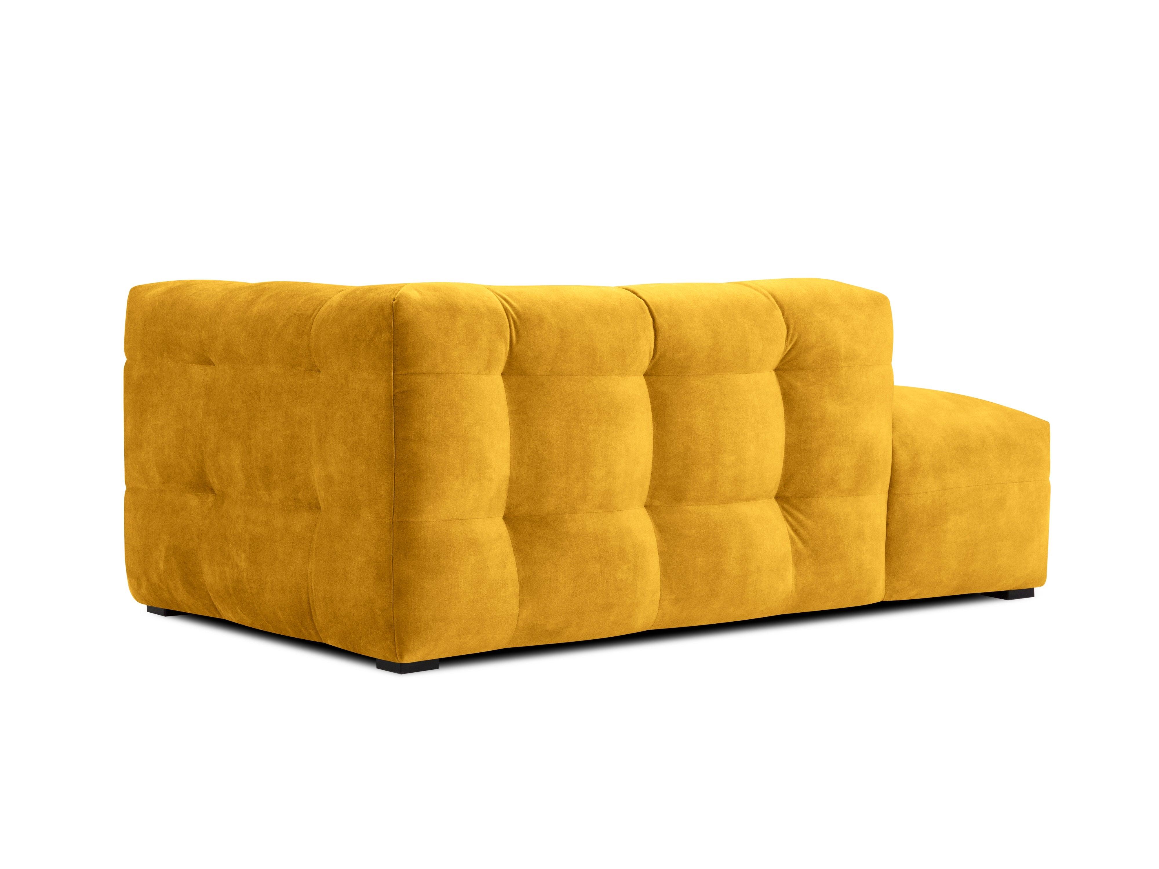 Velvet chaise longue left VESTA yellow - Eye on Design