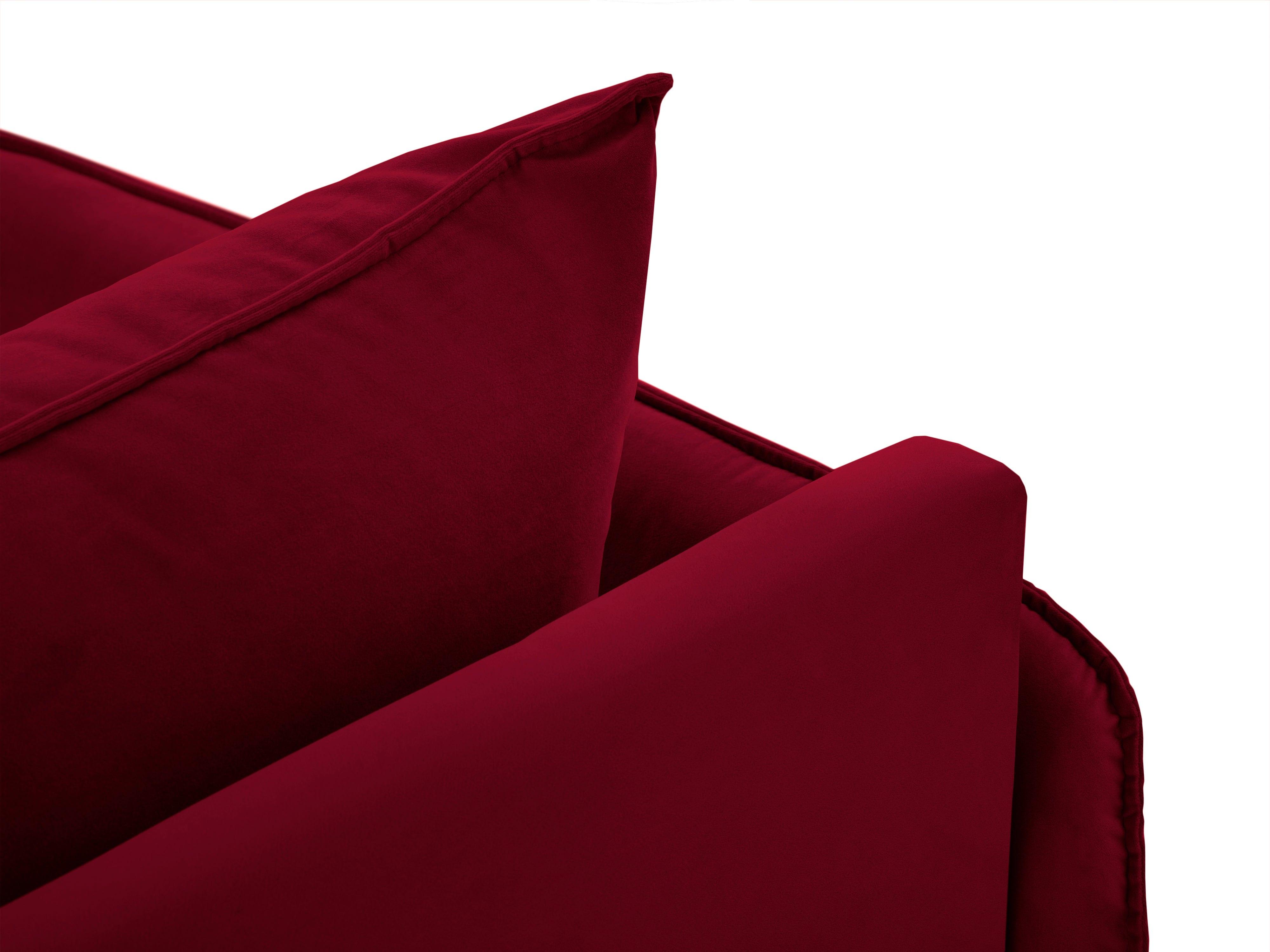 Velvet chaise longue left VIENNA maroon with black base - Eye on Design