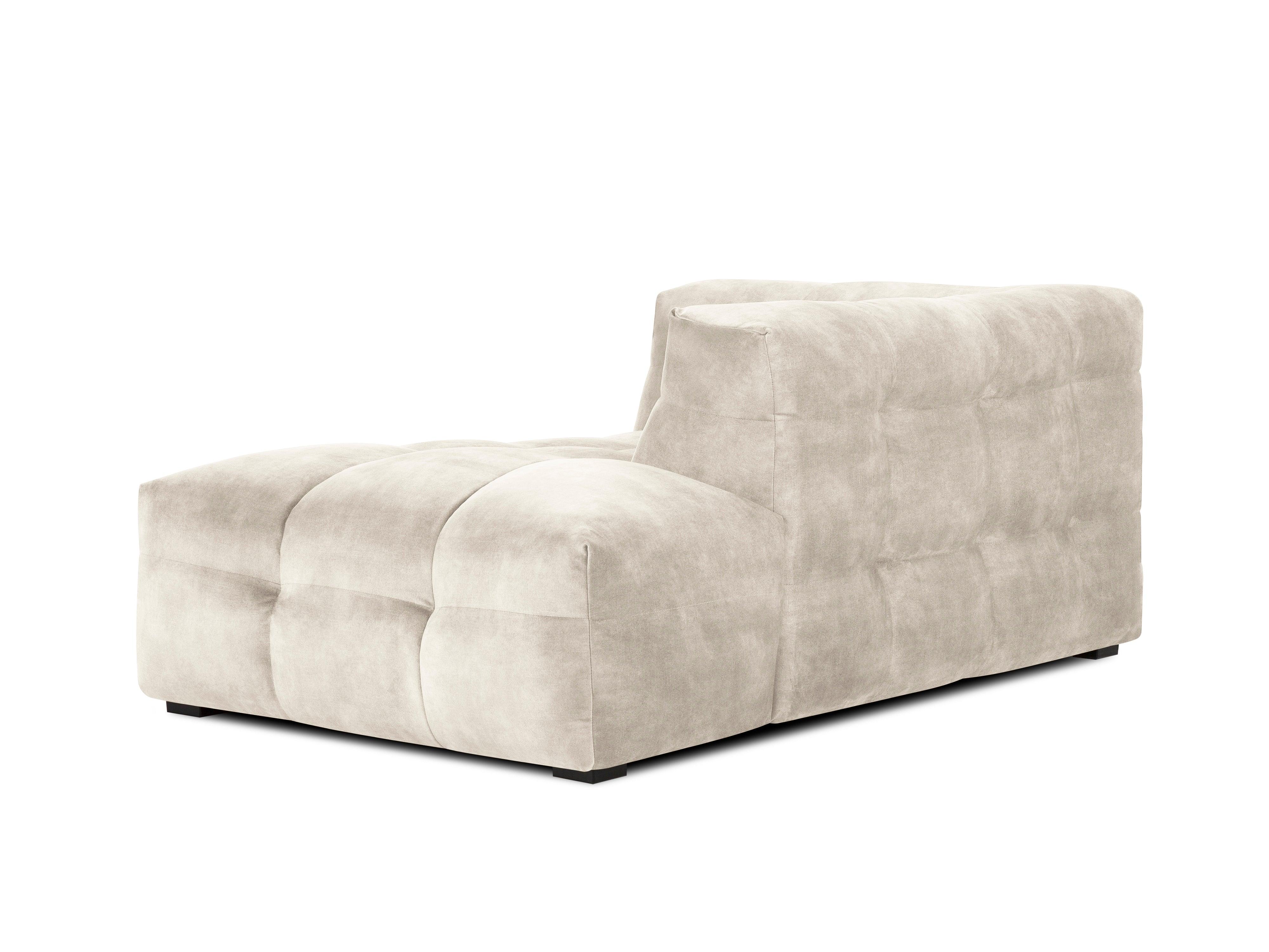 Velvet chaise longue right VESTA beige - Eye on Design