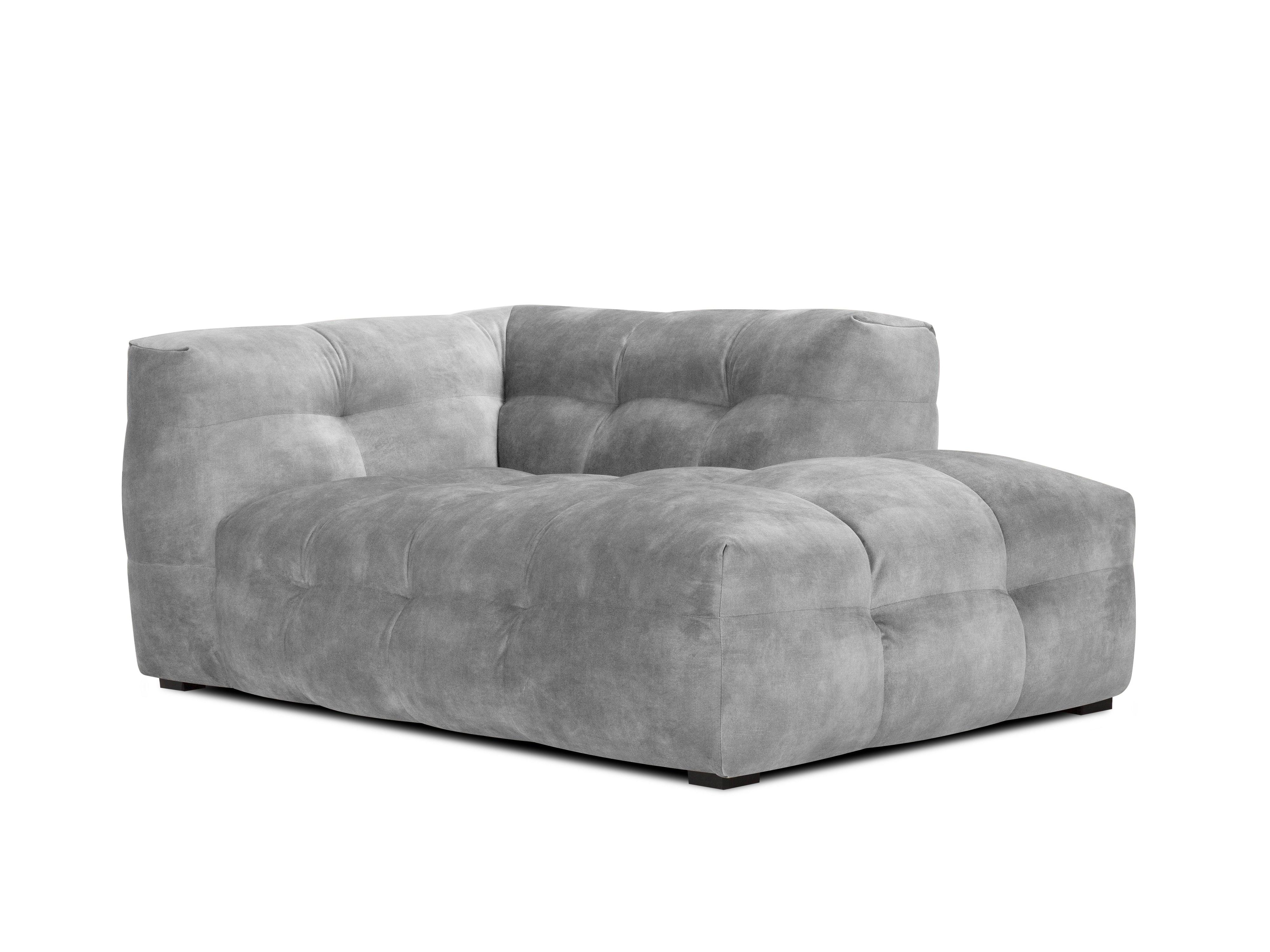 Velvet chaise longue VESTA grey - Eye on Design