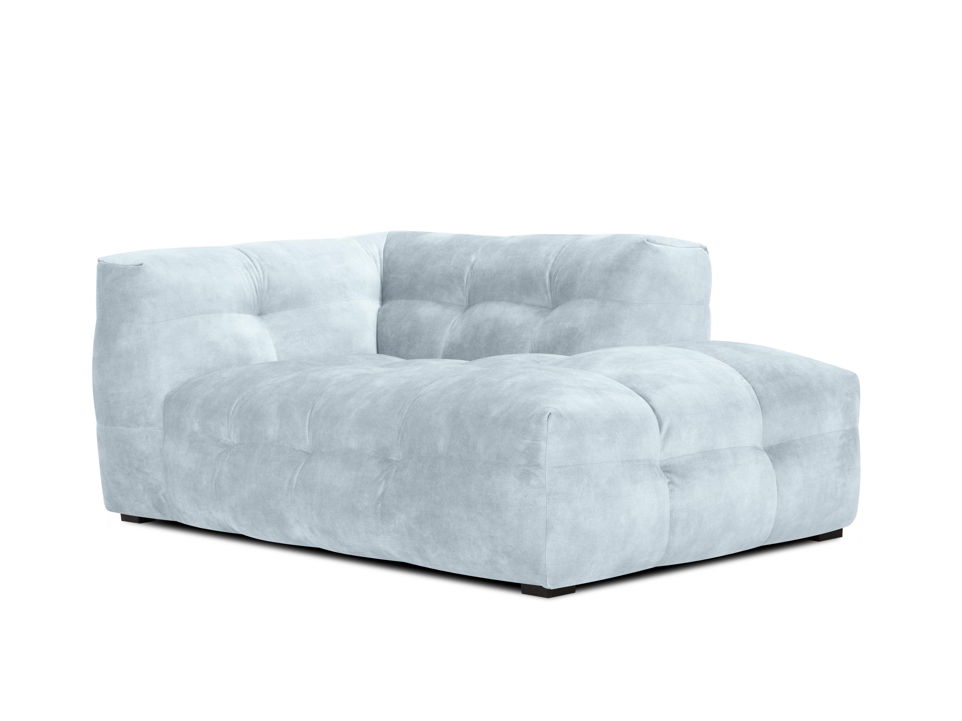 Velvet chaise longue VESTA right light blue - Eye on Design