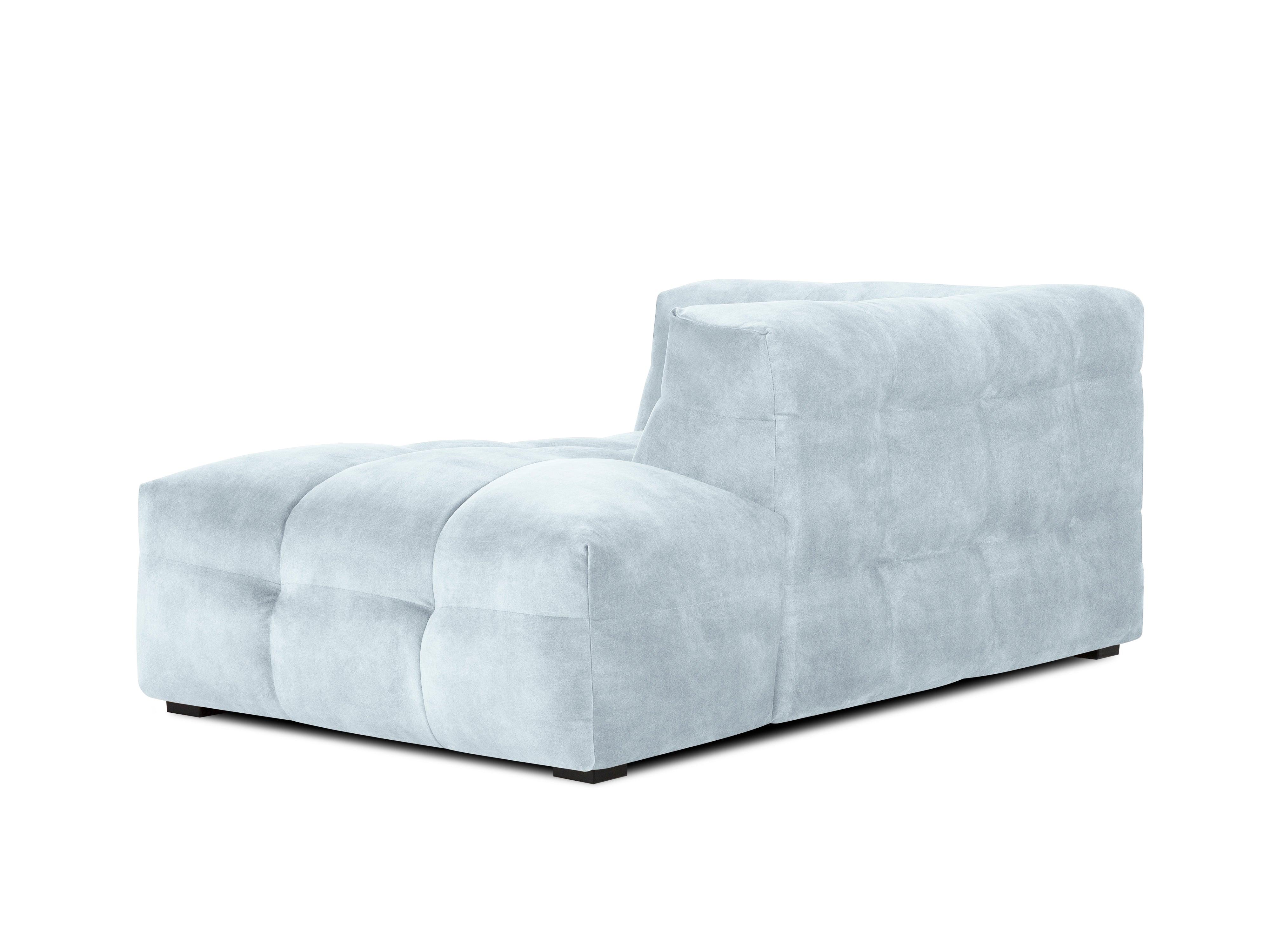 Velvet chaise longue VESTA right light blue - Eye on Design