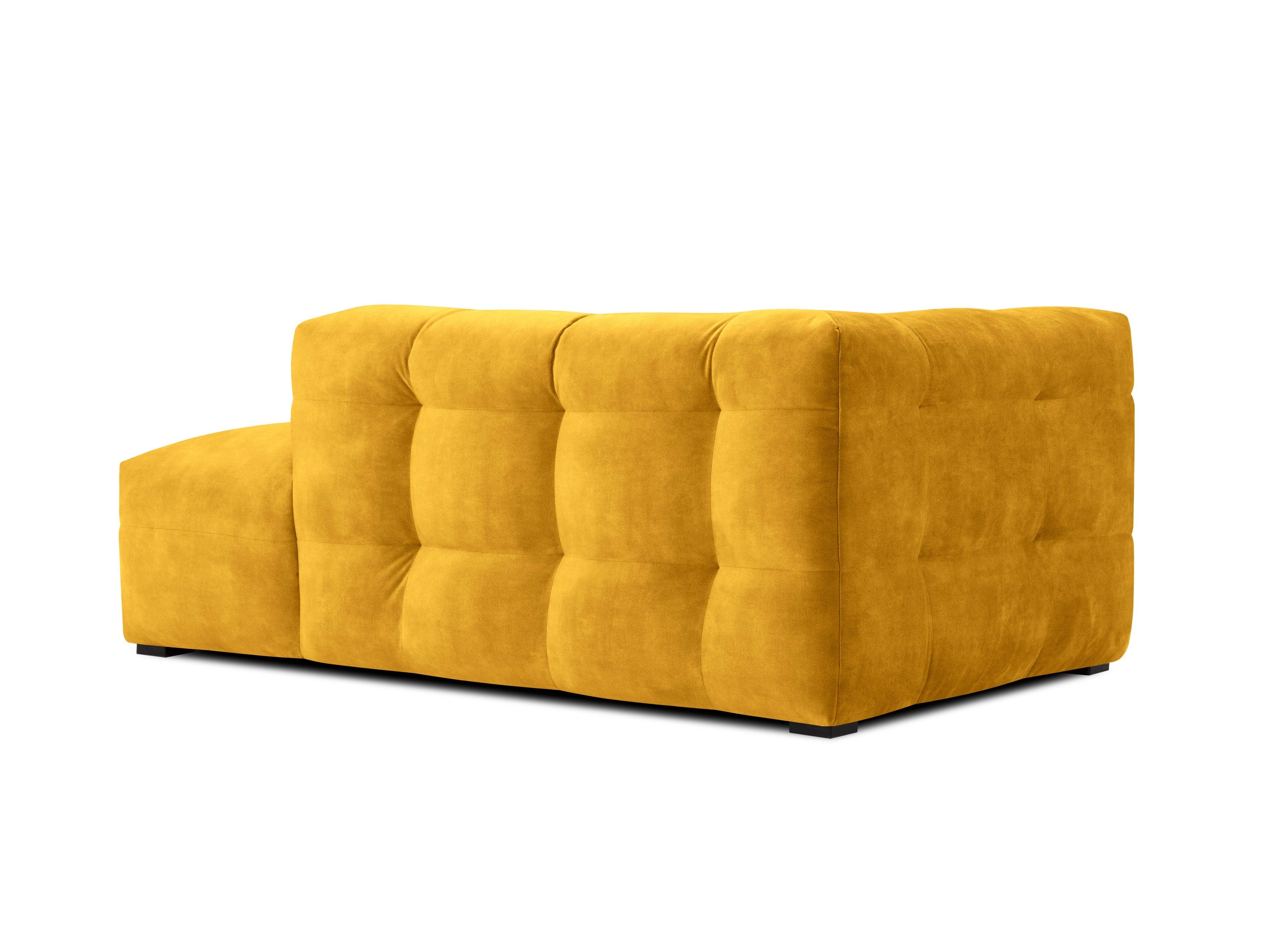 Velvet chaise longue VESTA right yellow - Eye on Design