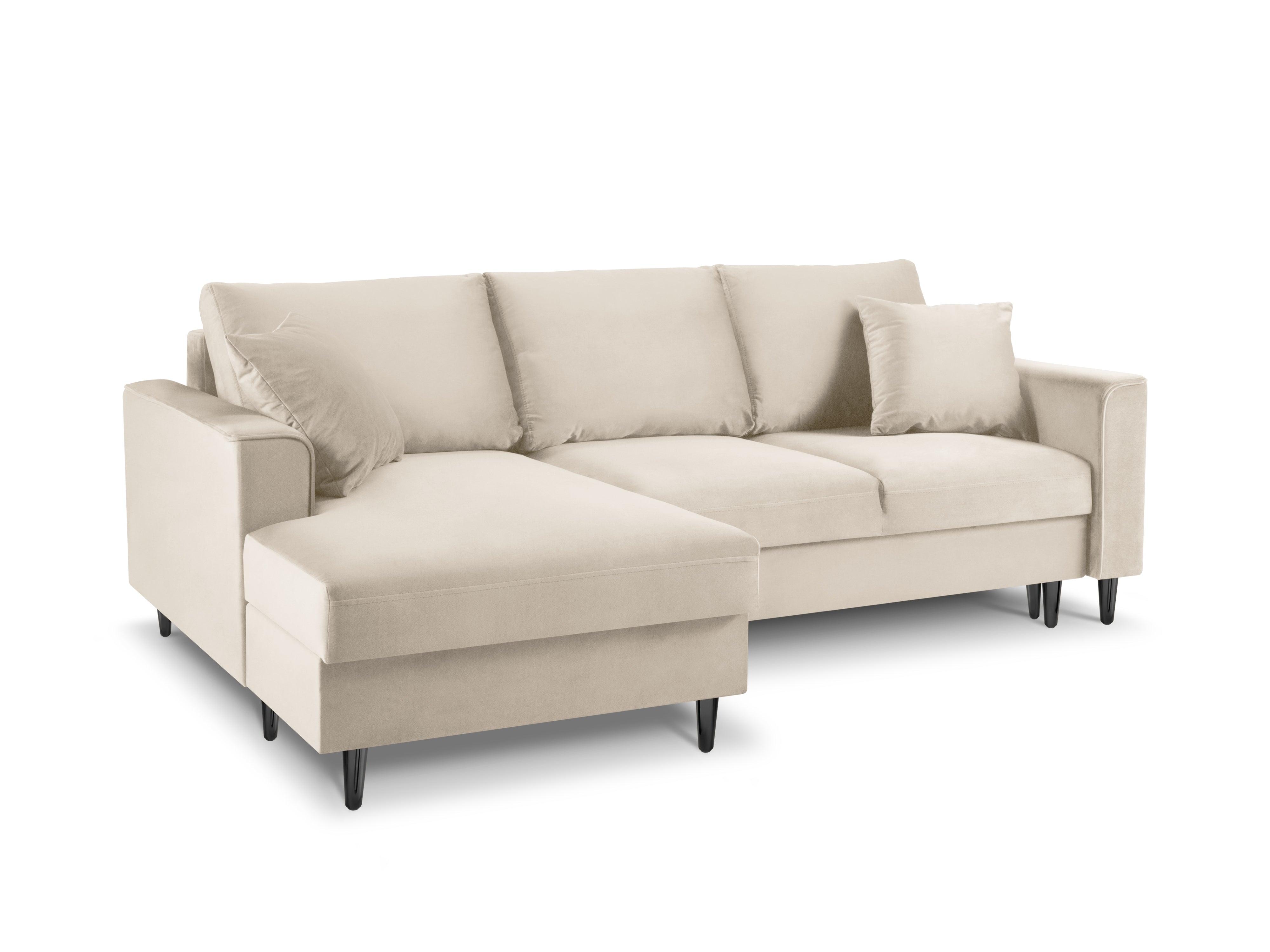 Velvet Left Corner Sofa With Bed Function And Box, "Cartadera", 4 Seats, 225x147x90
Made in Europe, Mazzini Sofas, Eye on Design