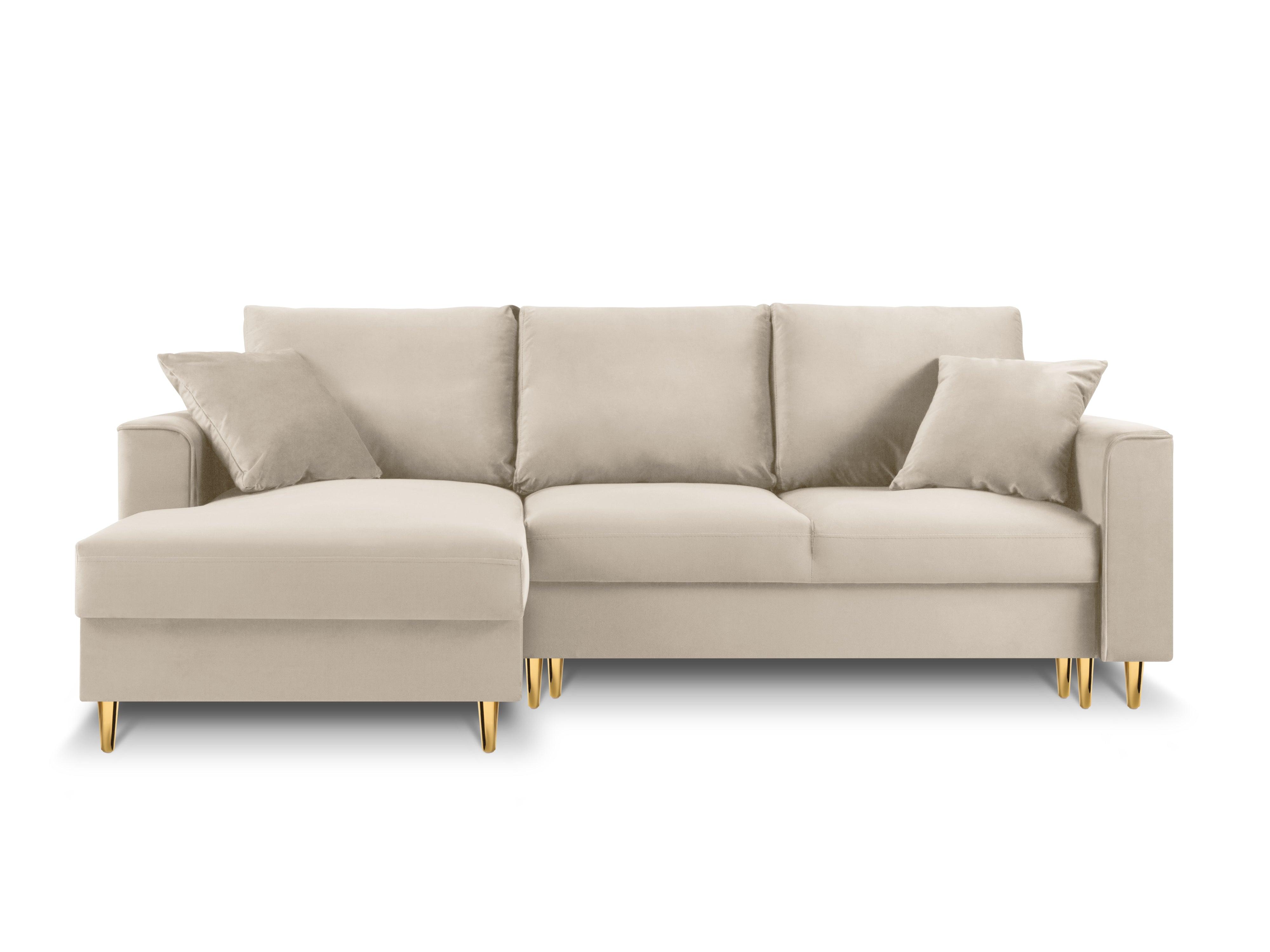 Sofa aksamitna z funkcją spania CARTADERA beżowy, Mazzini Sofas, Eye on Design
