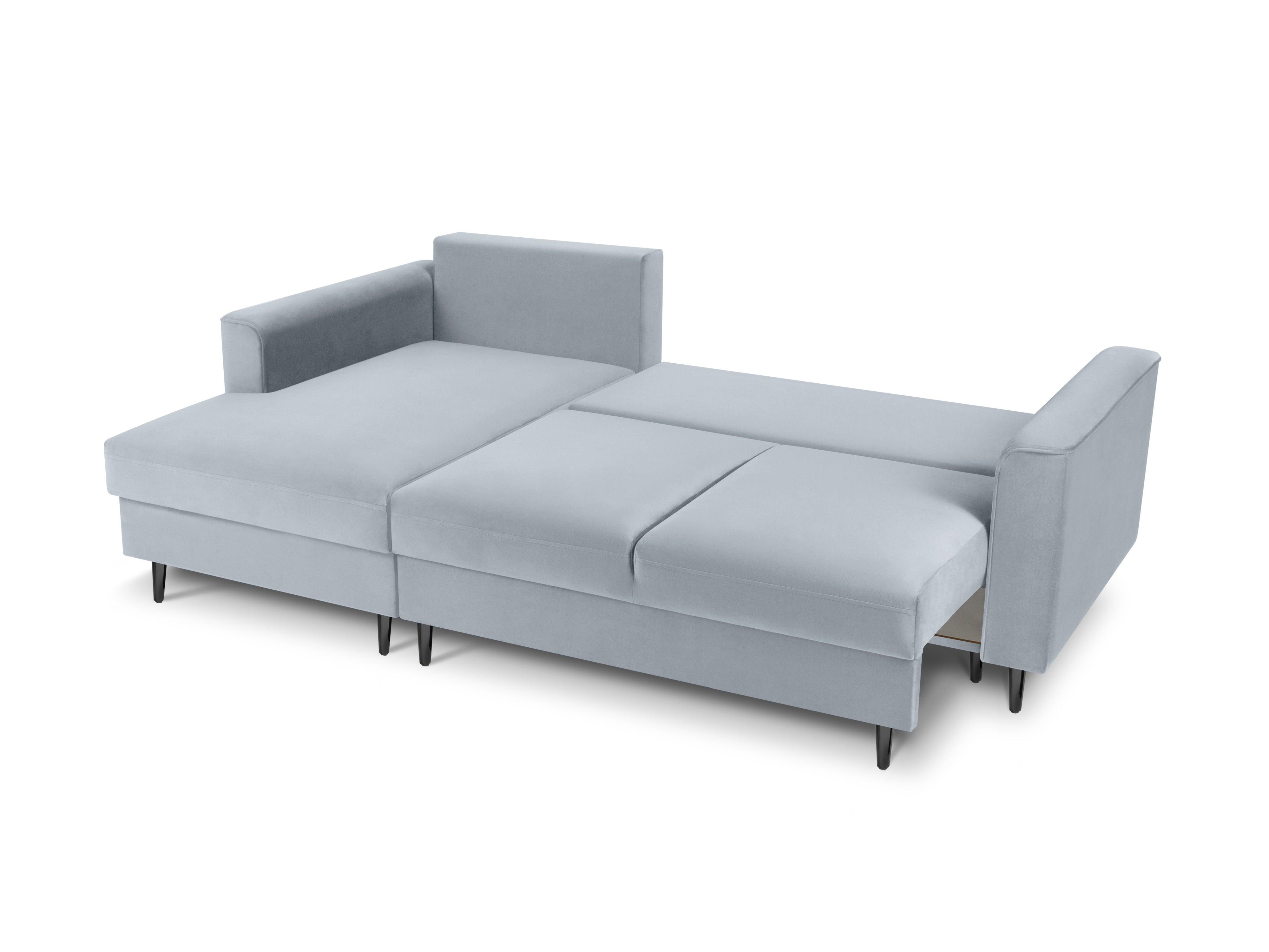 Velvet Left Corner Sofa With Bed Function And Box, "Cartadera", 4 Seats, 225x147x90
Made in Europe, Mazzini Sofas, Eye on Design